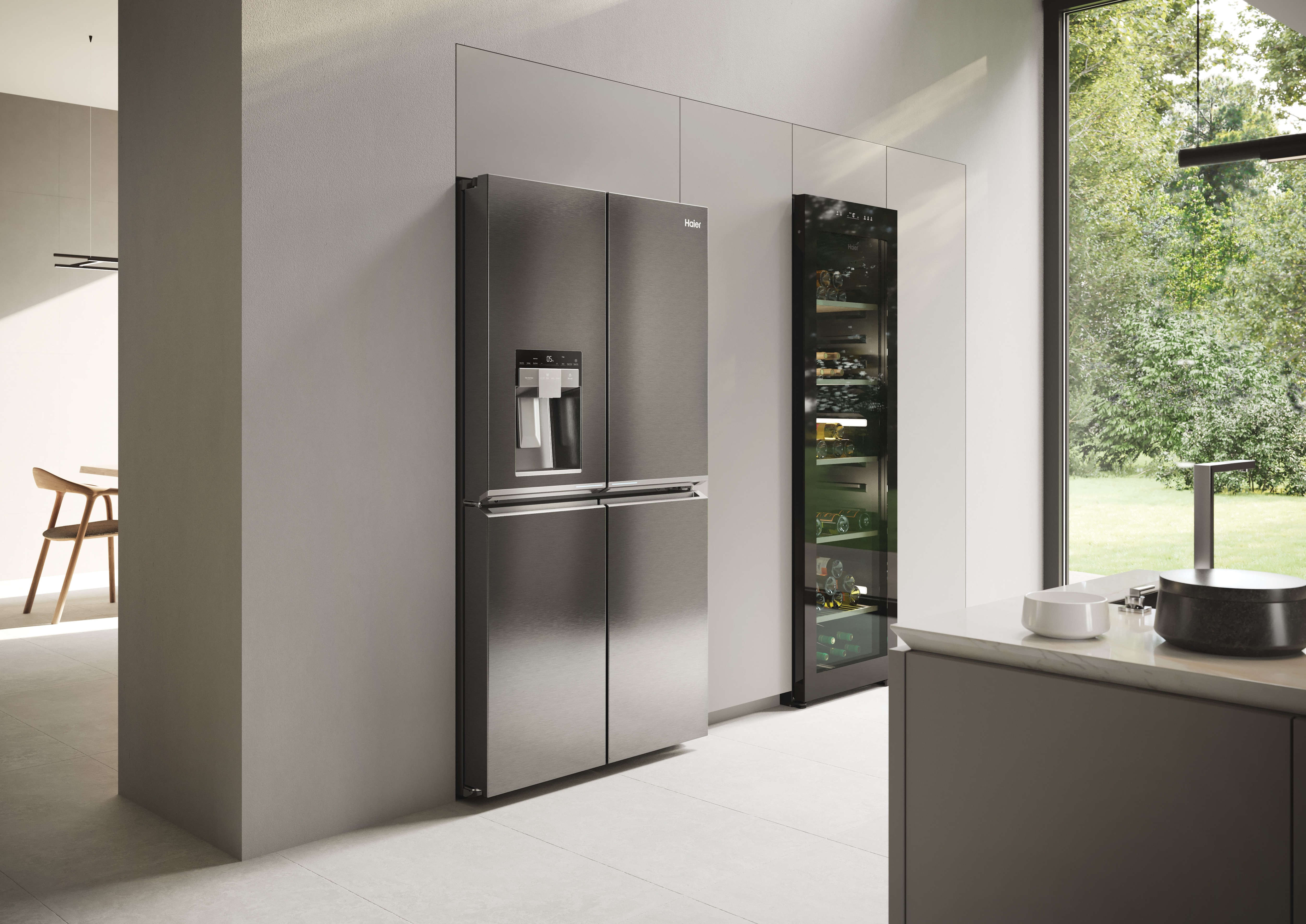 Frigorífico Americano Haier de 4 Portas Cube 90 Série 7 HCR7918EIMP No Frost Dispensador de Água e Gelo de 177,5 cm - Platinum Inox Platinum Inox-14