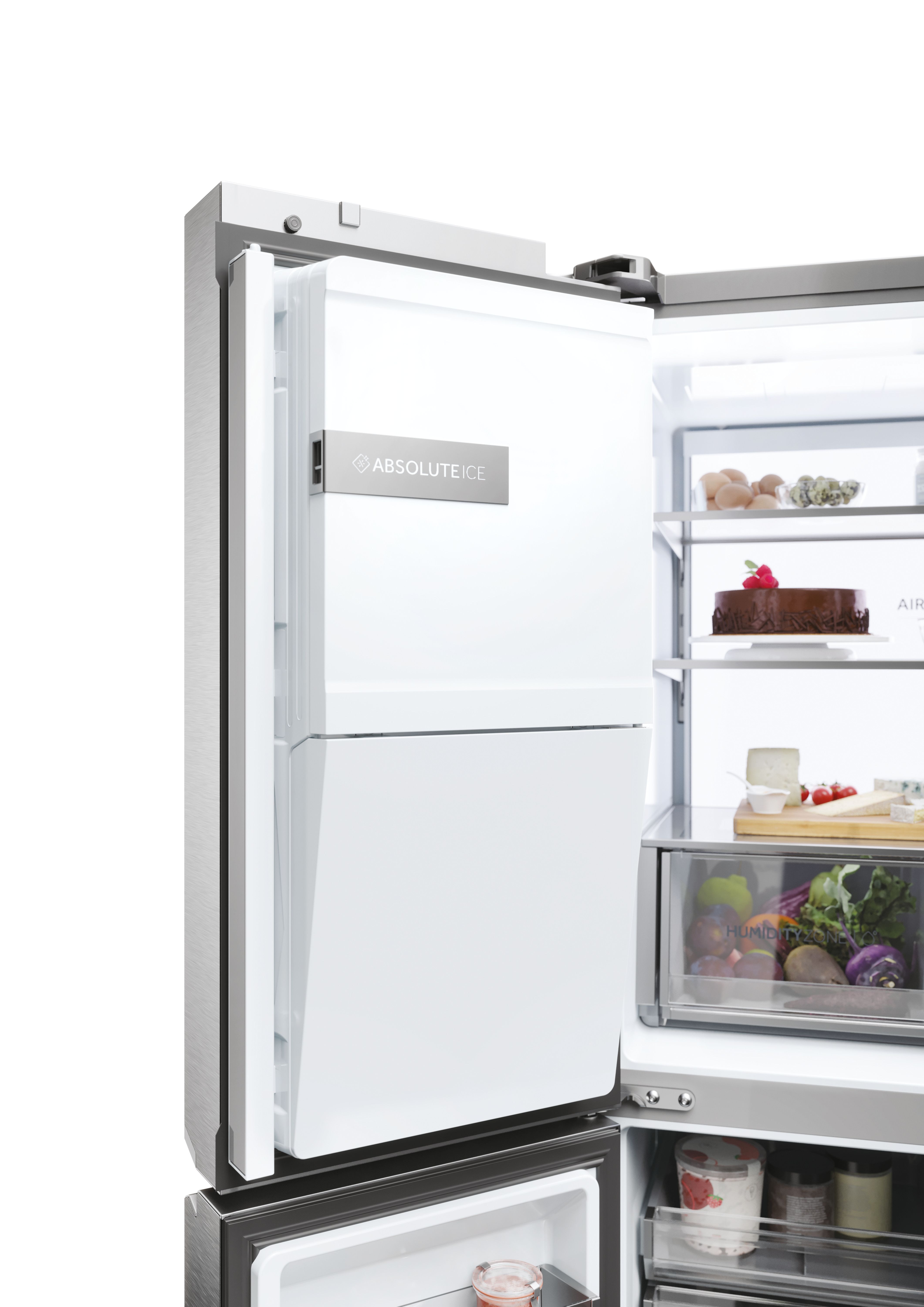 Frigorífico Americano Haier de 4 Portas Cube 90 Série 7 HCR7918EIMP No Frost Dispensador de Água e Gelo de 177,5 cm - Platinum Inox Platinum Inox-15