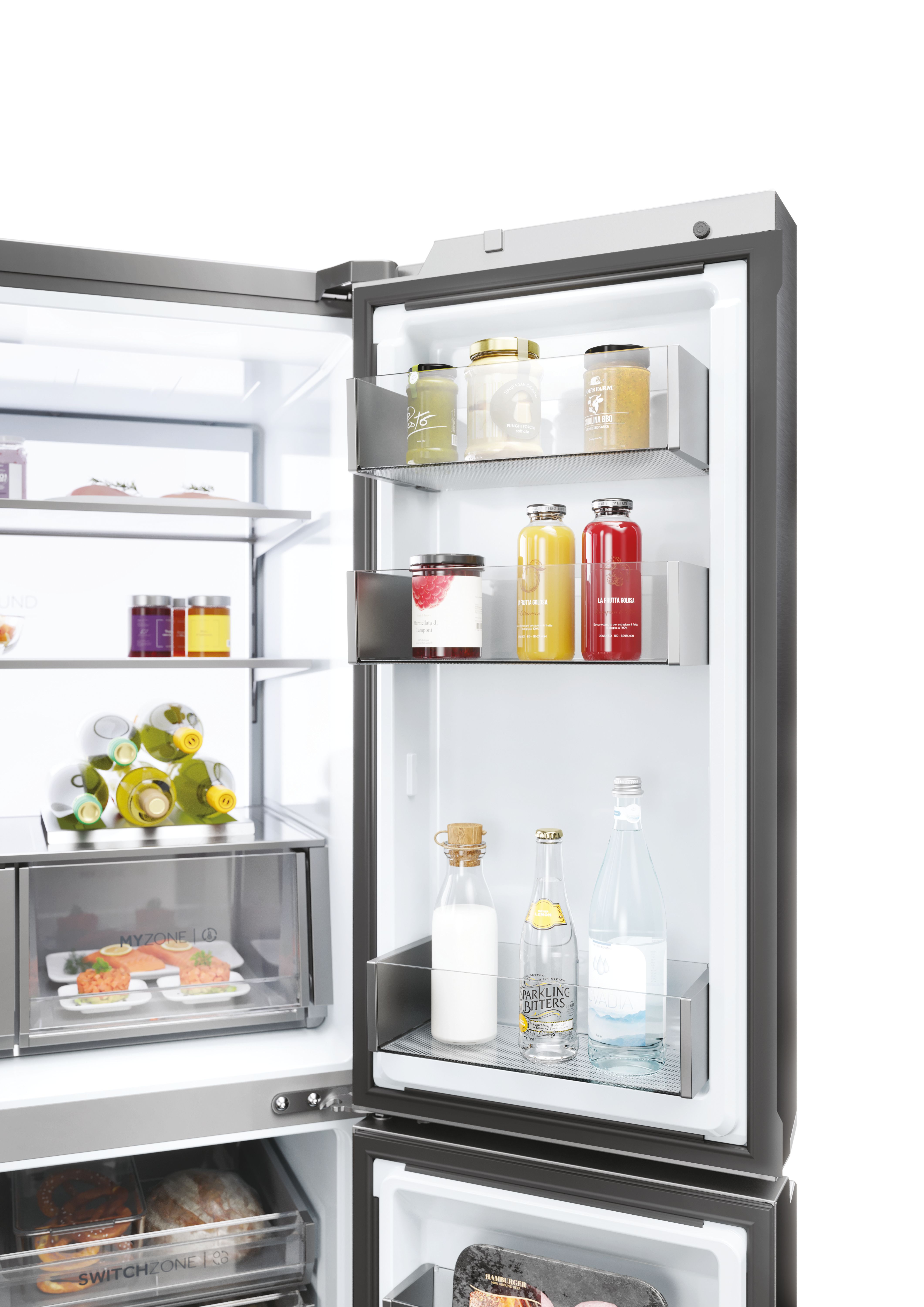 Frigorífico Americano Haier de 4 Portas Cube 90 Série 7 HCR7918EIMP No Frost Dispensador de Água e Gelo de 177,5 cm - Platinum Inox Platinum Inox-16