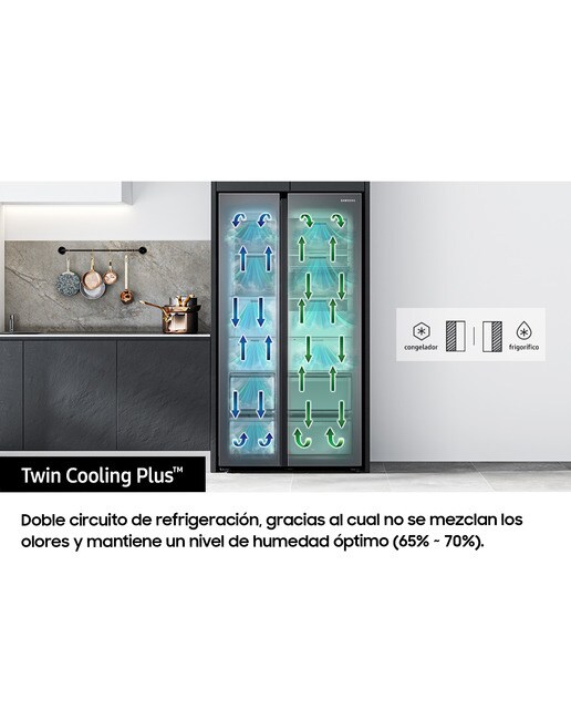Frigorífico americano Samsung con dispensador de agua y hielo - RH68B8841S9/EF Inox-6