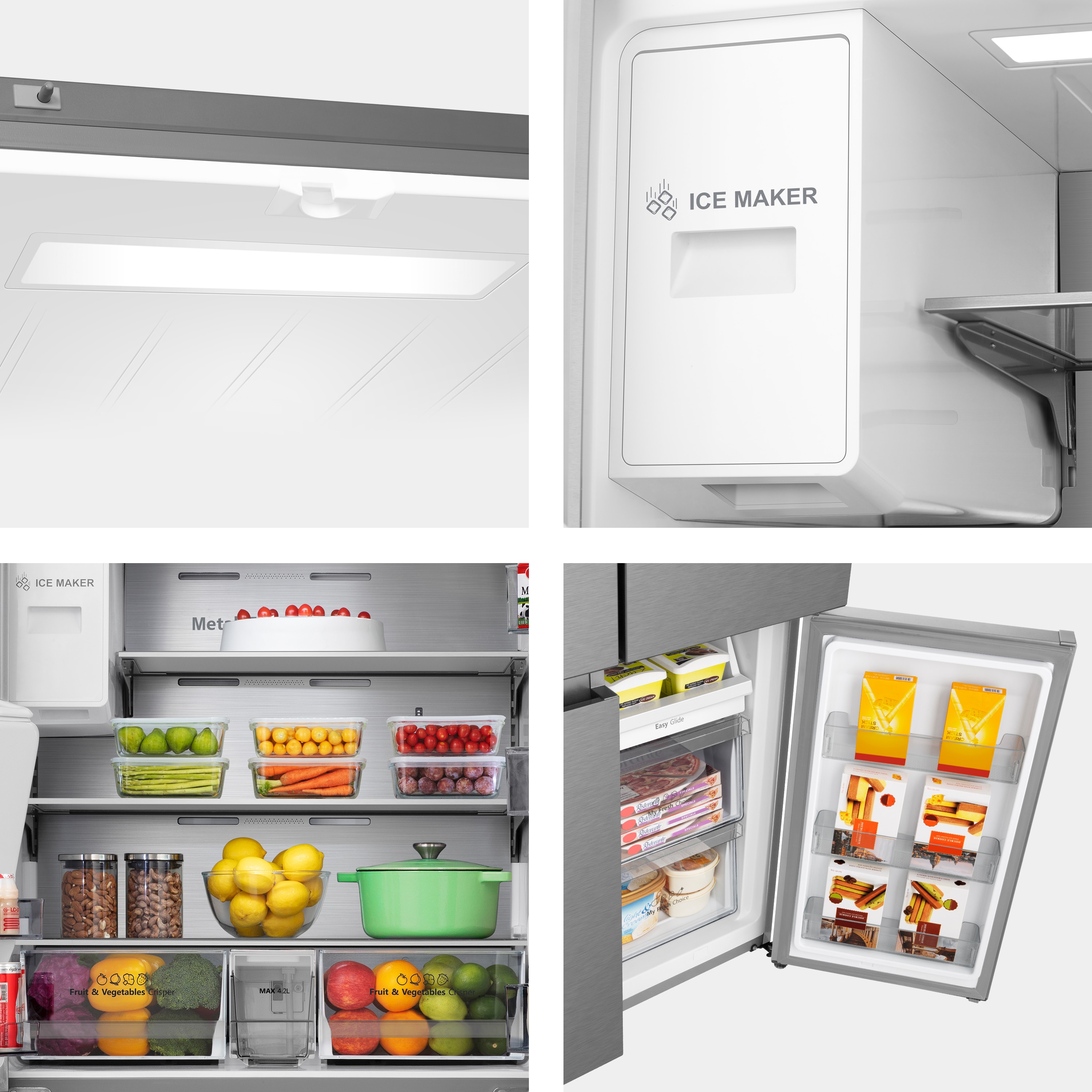 Frigorífico americano Hisense con Dispensador - RQ760N4SASE Acero Inox-6