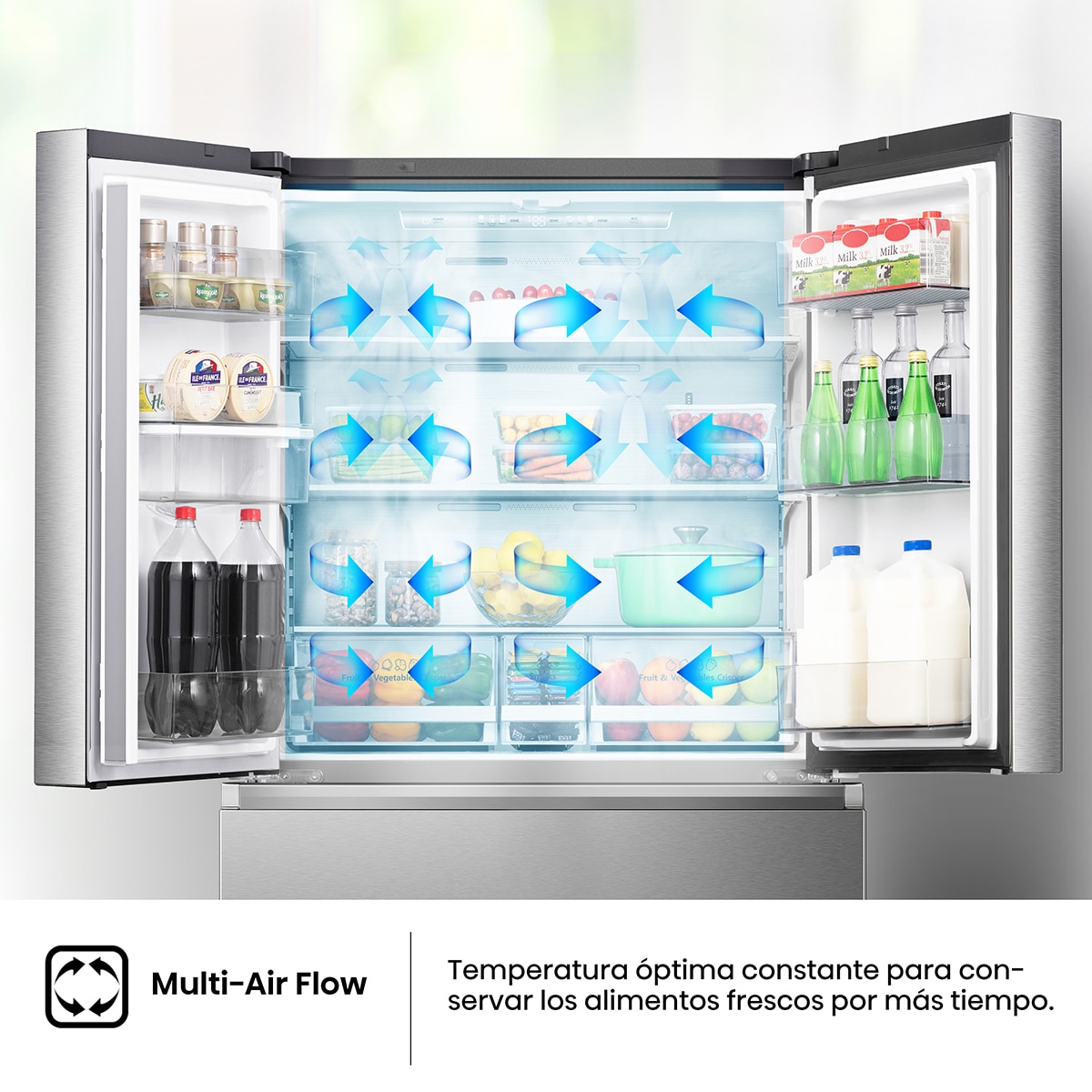 Frigorífico americano Hisense con dispensador - RF749N4SWSE Gris inox-8