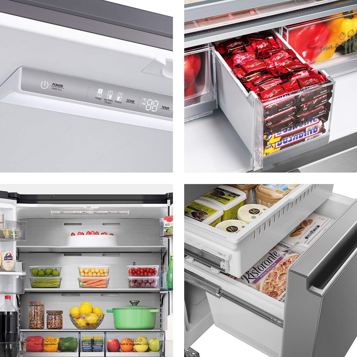 Frigorífico americano Hisense con dispensador - RF749N4SWSE Gris inox-13