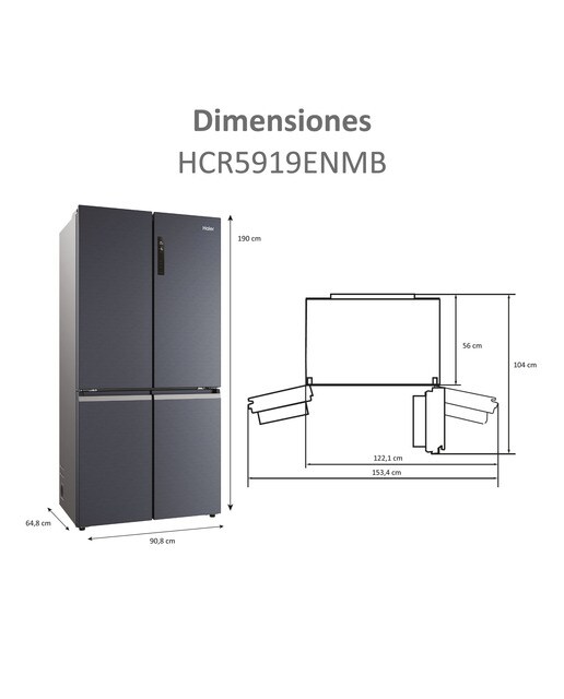 Frigorífico americano Haier Total No frost Cube 90 Series 5 - HCR5919ENMB Dark inox-5