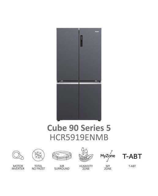 Frigorífico americano Haier Total No frost Cube 90 Series 5 - HCR5919ENMB Dark inox-6