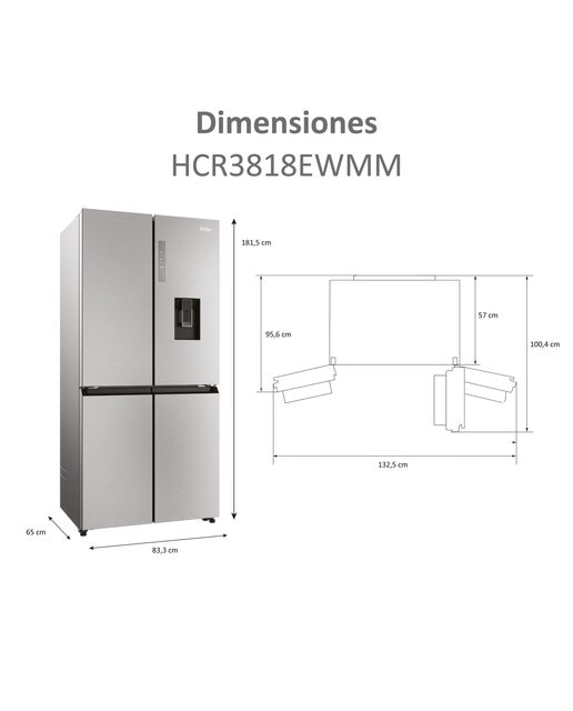Frigorífico americano Haier Total No frost Cube 83 Series 3 - HCR3818EWMM Inox-5