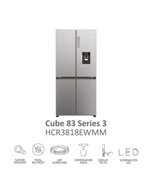 Frigorífico americano Haier Total No frost Cube 83 Series 3 - HCR3818EWMM Inox-6