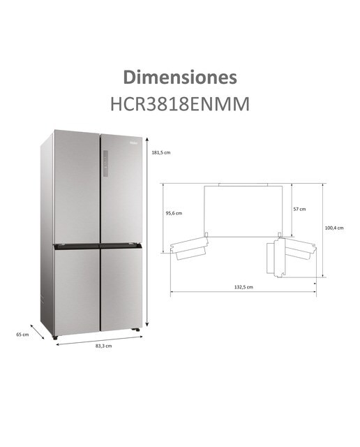Frigorífico Americano Haier de 4 Portas Série 3 HCR3818ENMM Total No Frost de 181,5 cm - Platinum Inox Platinum Inox-5