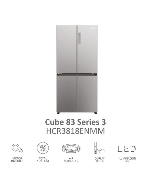 Frigorífico Americano Haier de 4 Portas Série 3 HCR3818ENMM Total No Frost de 181,5 cm - Platinum Inox Platinum Inox-6