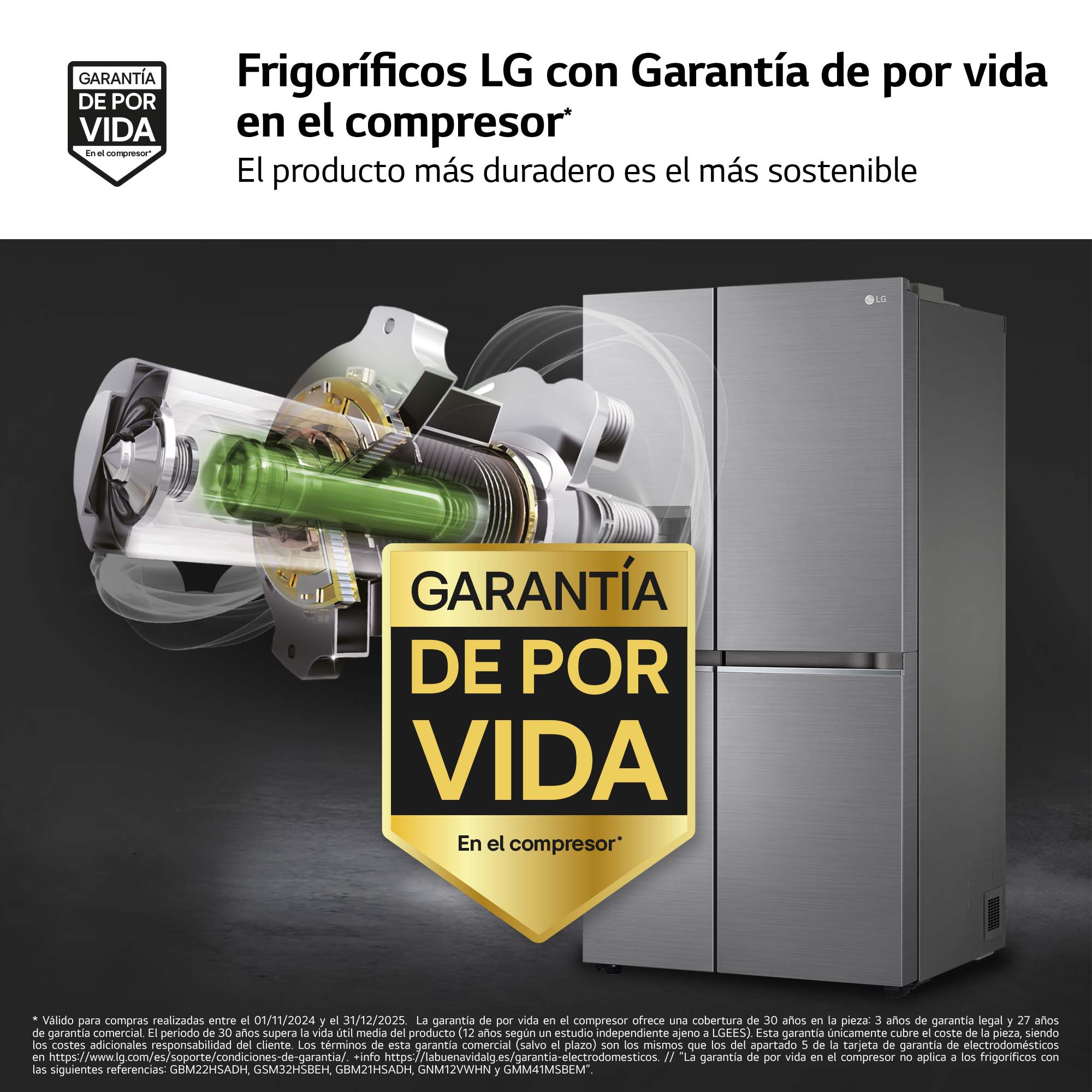Frigorífico americano LG Inverter Linear Compressor, 179 cm, 635l, DoorCooling, con dispensador, inox - GSLV71PZTD Inox-4