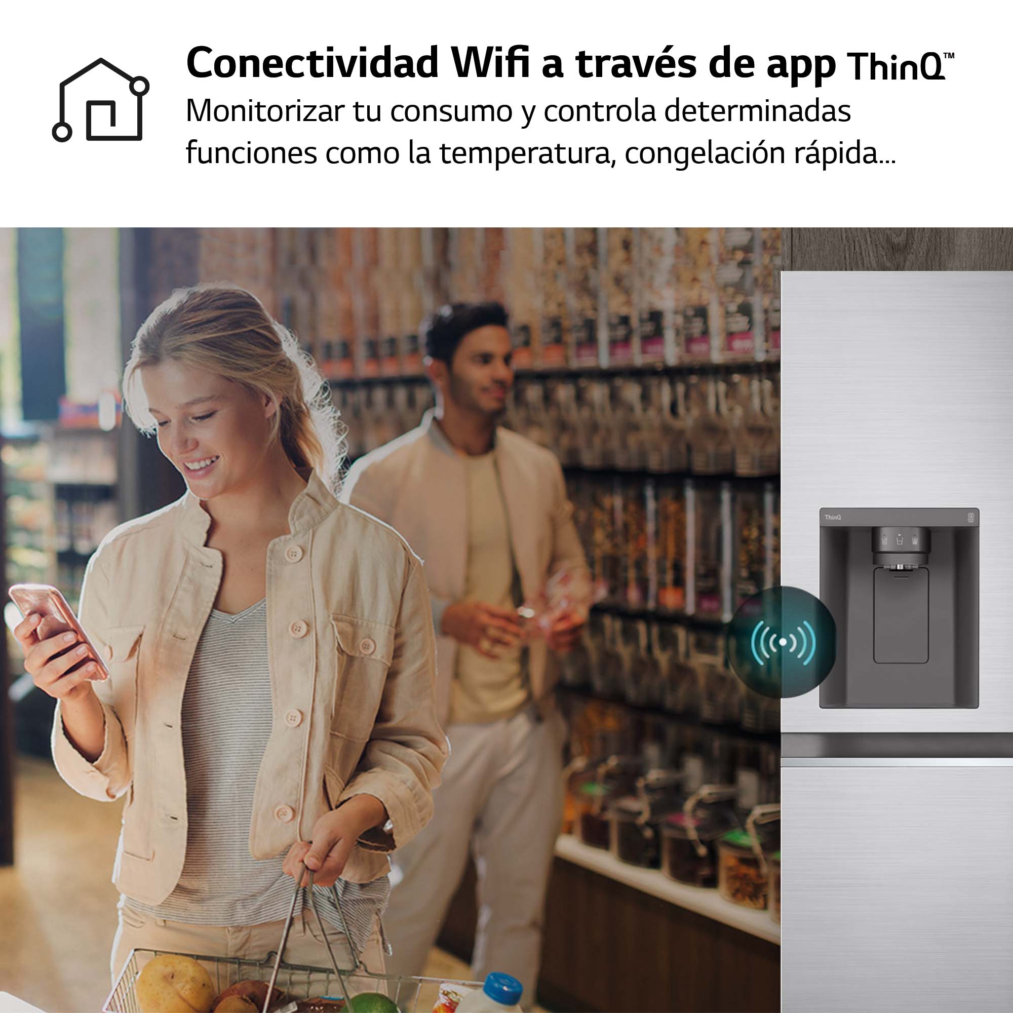 Frigorífico americano LG Inverter Linear Compressor, 179 cm, 635l, DoorCooling, con dispensador, inox - GSLV71PZTD Inox-11