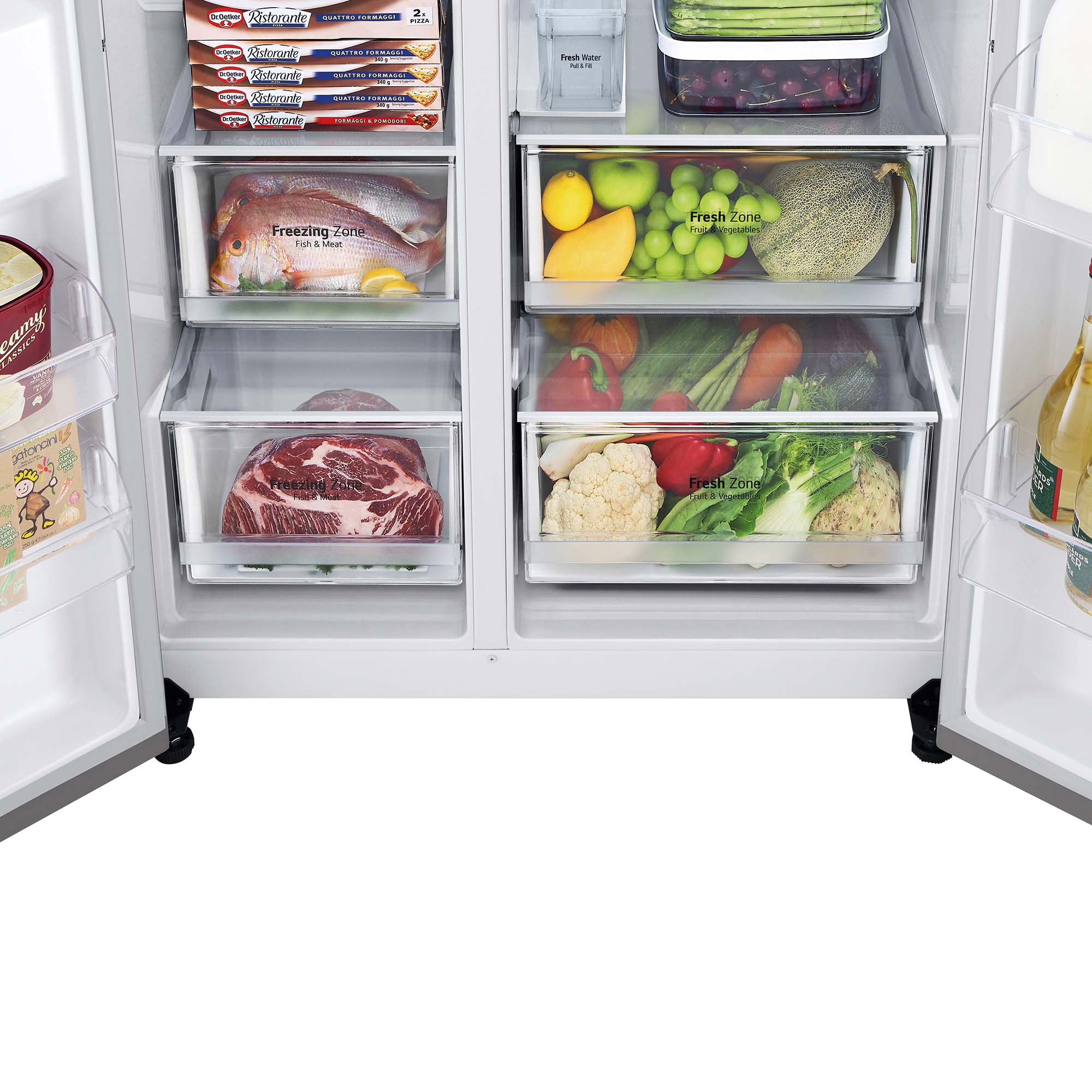 Frigorífico americano LG Inverter Linear Compressor, 179 cm, 635l, DoorCooling, con dispensador, inox - GSLV71PZTD Inox-12