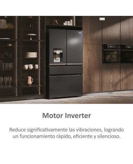 Frigorífico Americano Haier FD 90 Series 7 Pro HFW7918EIMB de 4 Portas. No Frost, com Dispensador, Wifi e de 177,5 cm - Preto Acetinado Brushed Black-8