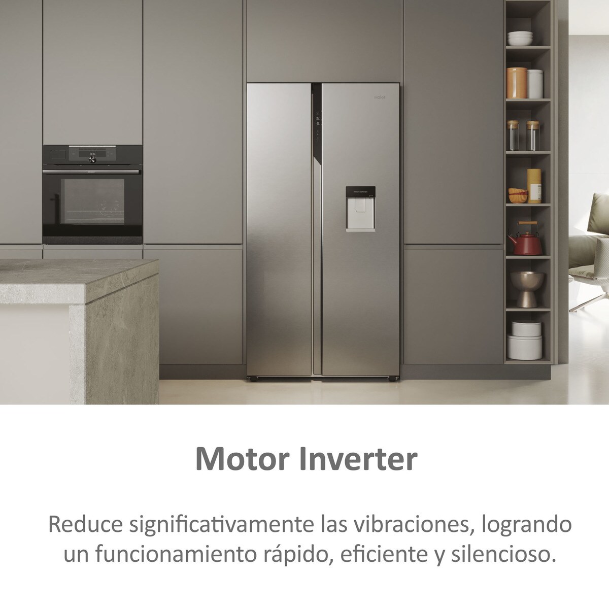 Frigorífico americano Haier Total No frost SBS 90 Series 5 - HSR5918DWMP Inox-7