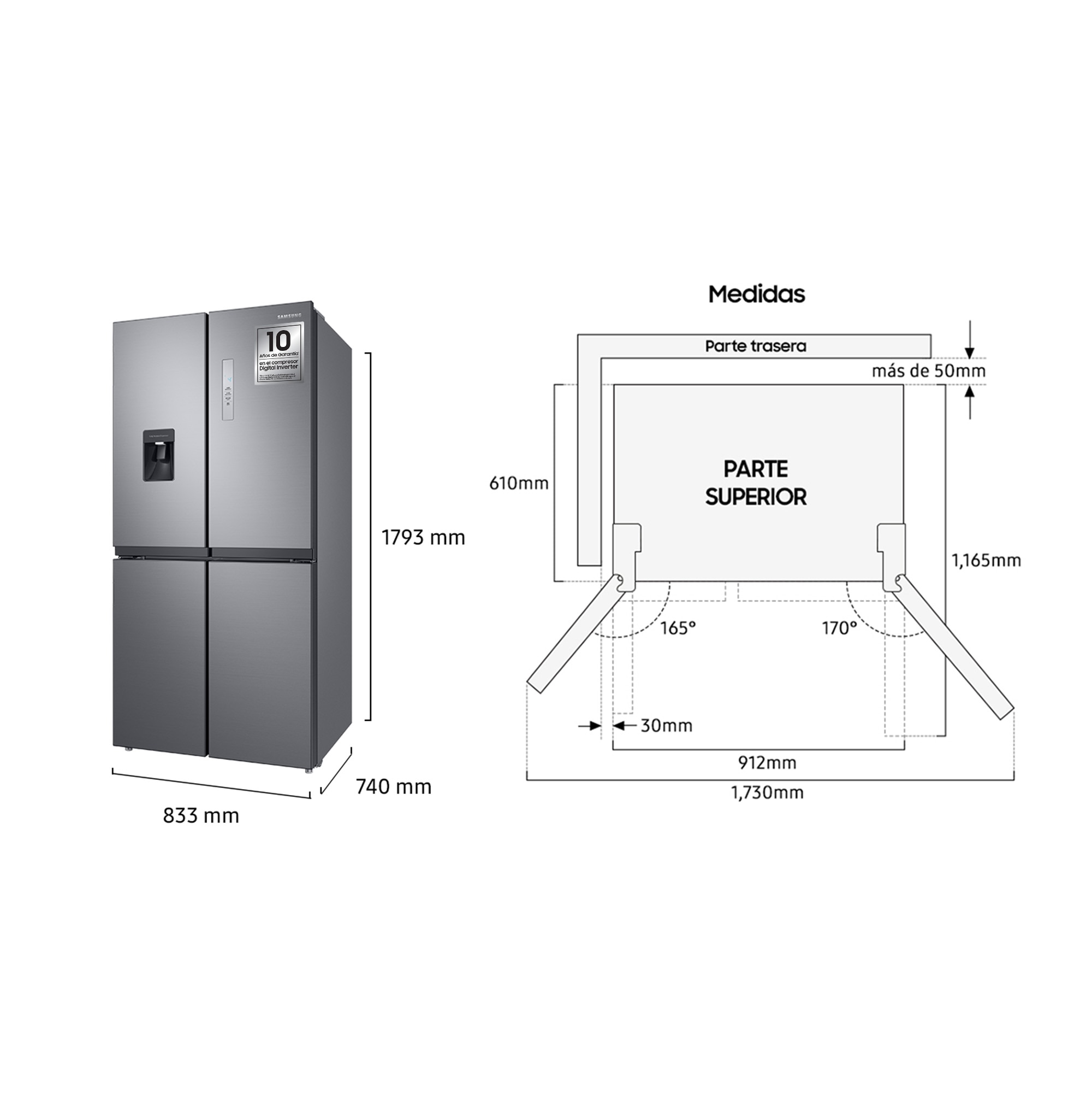 Frigorífico americano Samsung No Frost - RF48A401EM9/EF Inox-6
