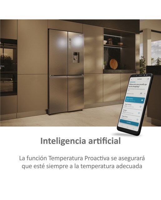 Frigorífico Americano Haier Cube 83 Series 5 HCW58F18EHMP de 4 Portas, No Frost, com Dispensador, WIFI e de 177,5 cm - Inox Inox-12