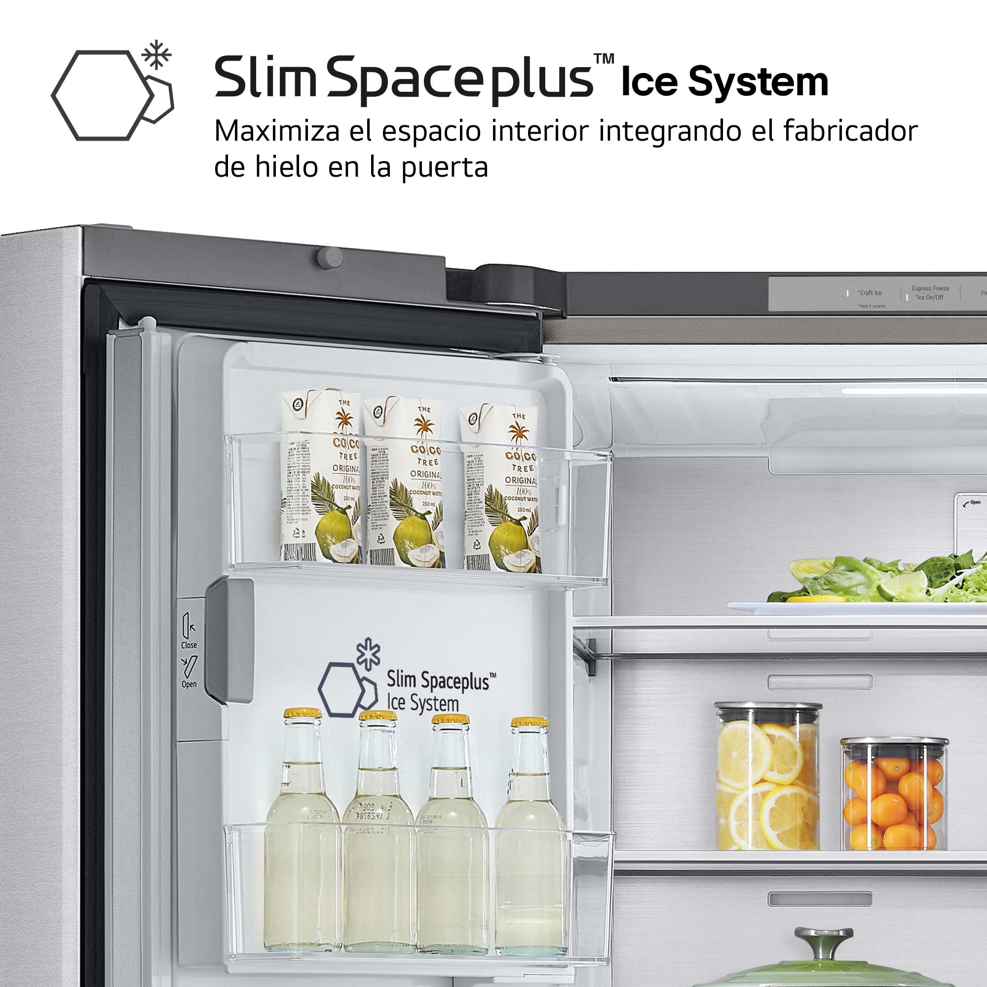 Frigorifico americano LG  Total No Frost, 179,2 cm, 638 l, InstaView, Con dispensador, Inox  - GMG960MBEE Inox-11