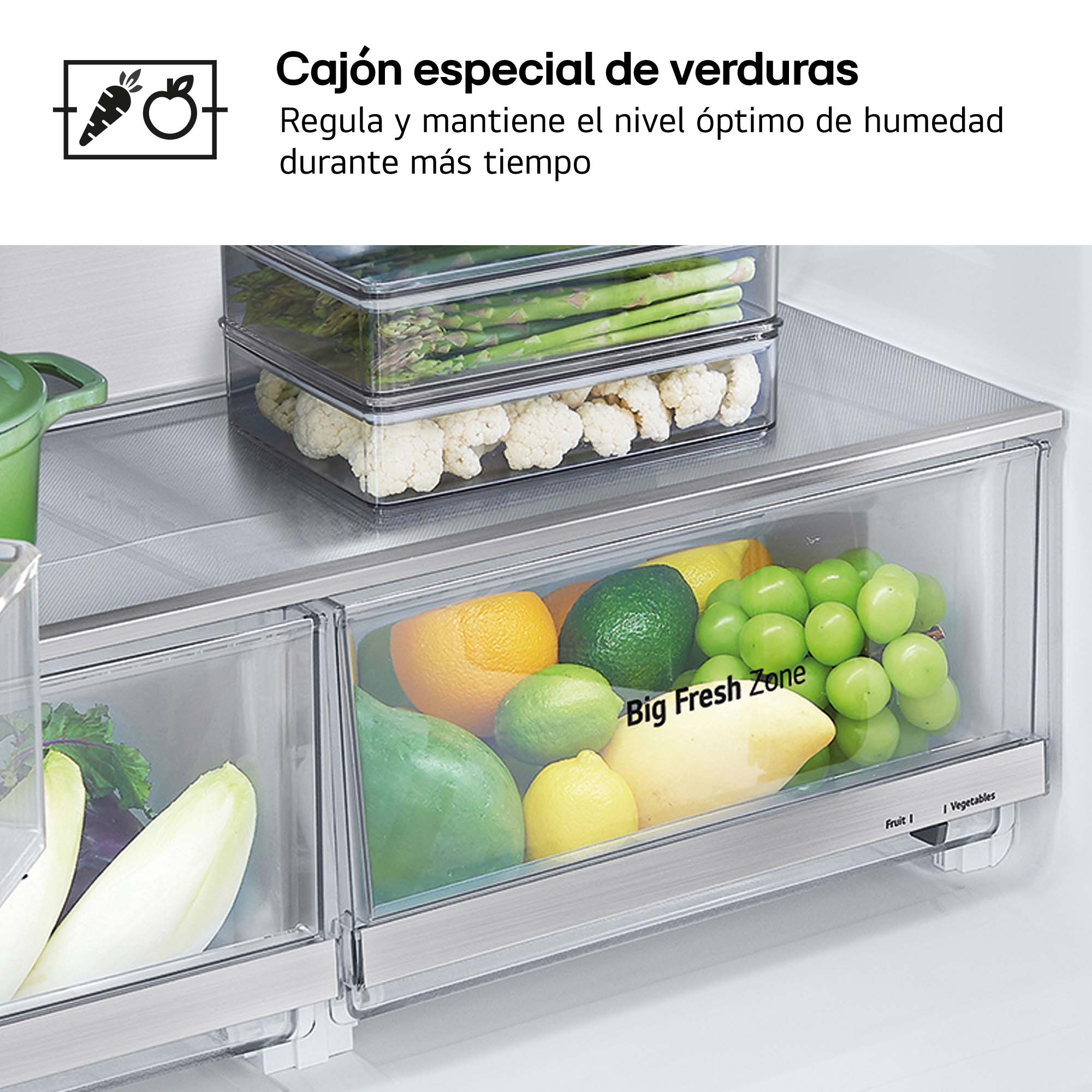 Frigorifico americano LG  Total No Frost, 179,2 cm, 638 l, InstaView, Con dispensador, Inox  - GMG960MBEE Inox-15
