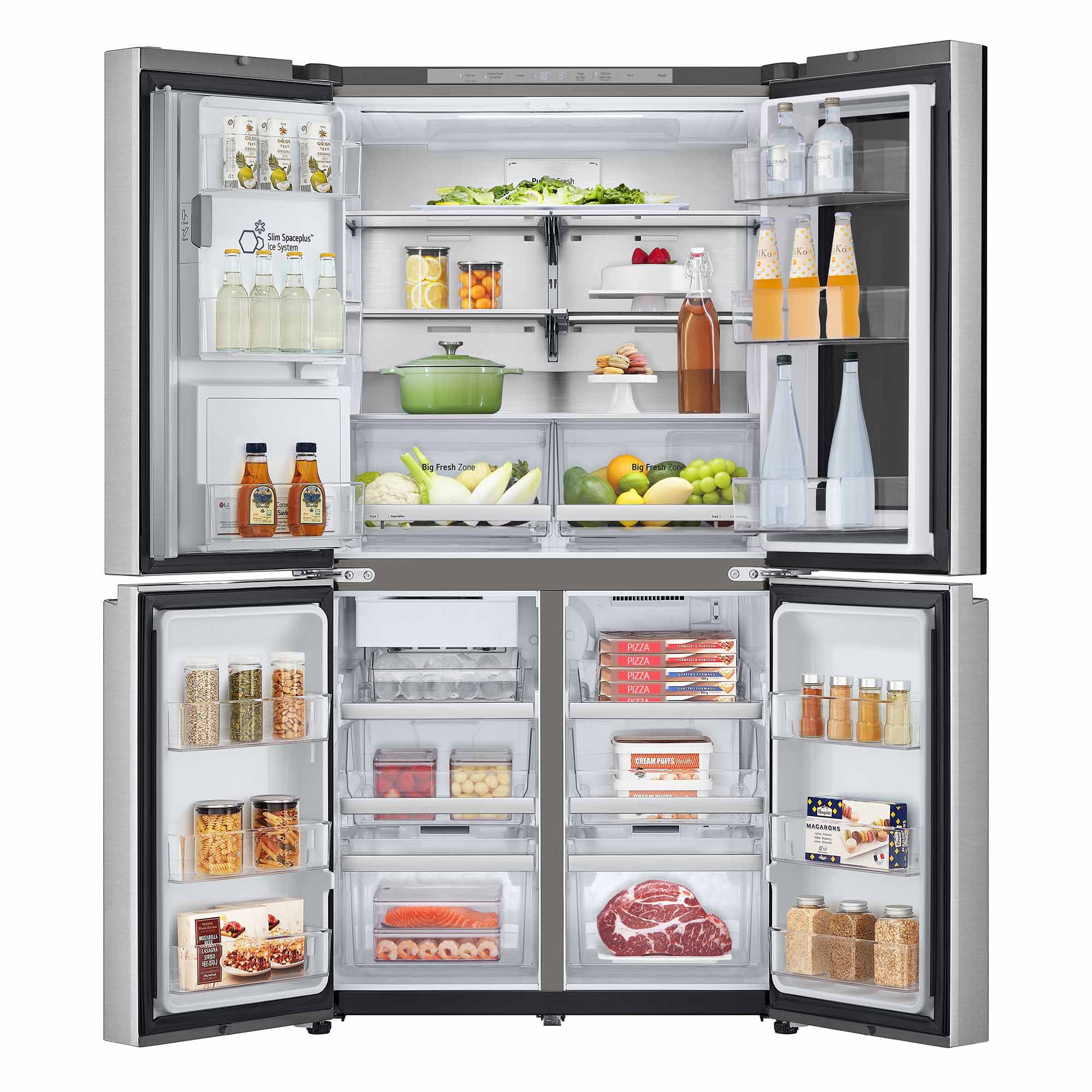 Frigorifico americano LG  Total No Frost, 179,2 cm, 638 l, InstaView, Con dispensador, Inox  - GMG960MBEE Inox-20