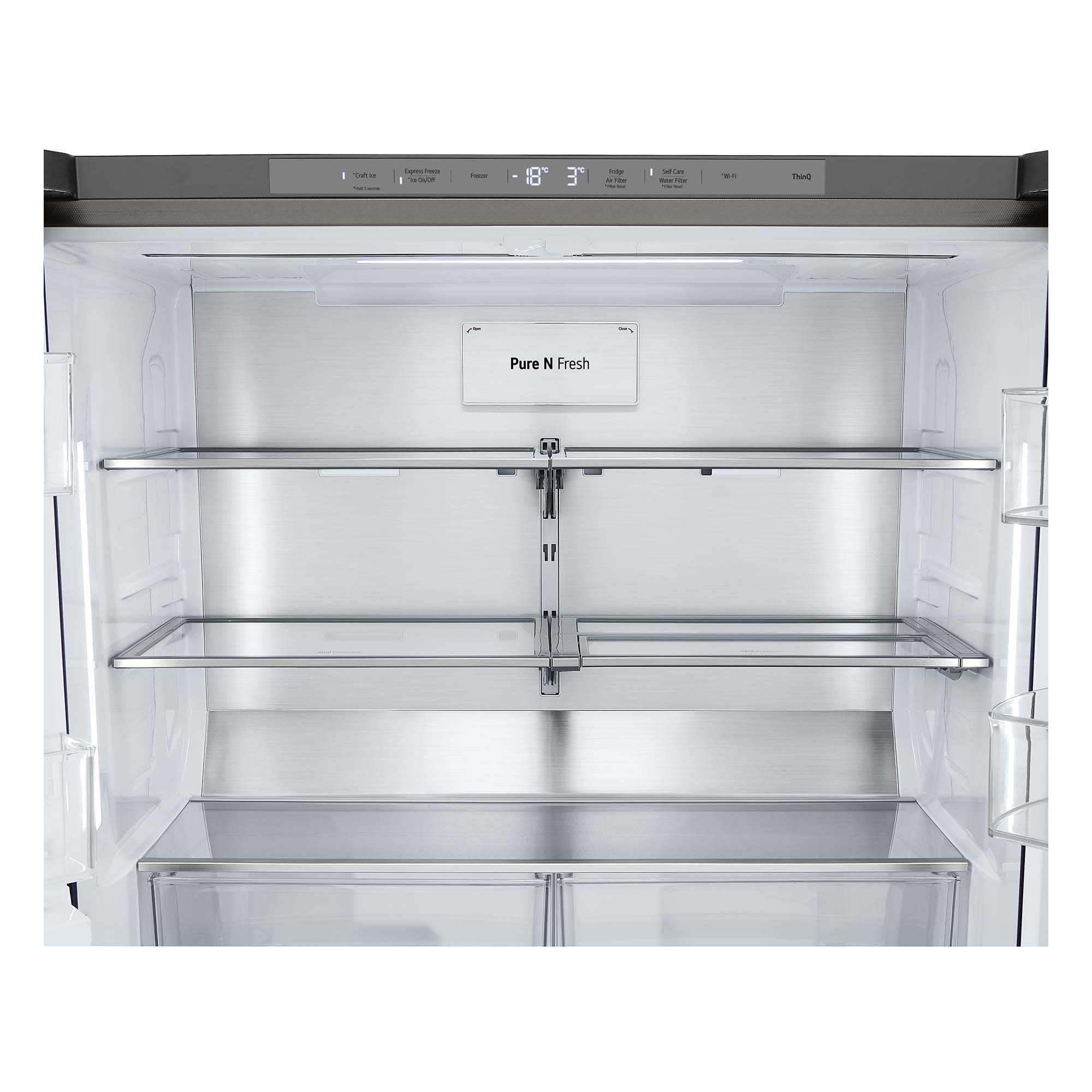 Frigorifico americano LG  Total No Frost, 179,2 cm, 638 l, InstaView, Con dispensador, Inox  - GMG960MBEE Inox-21