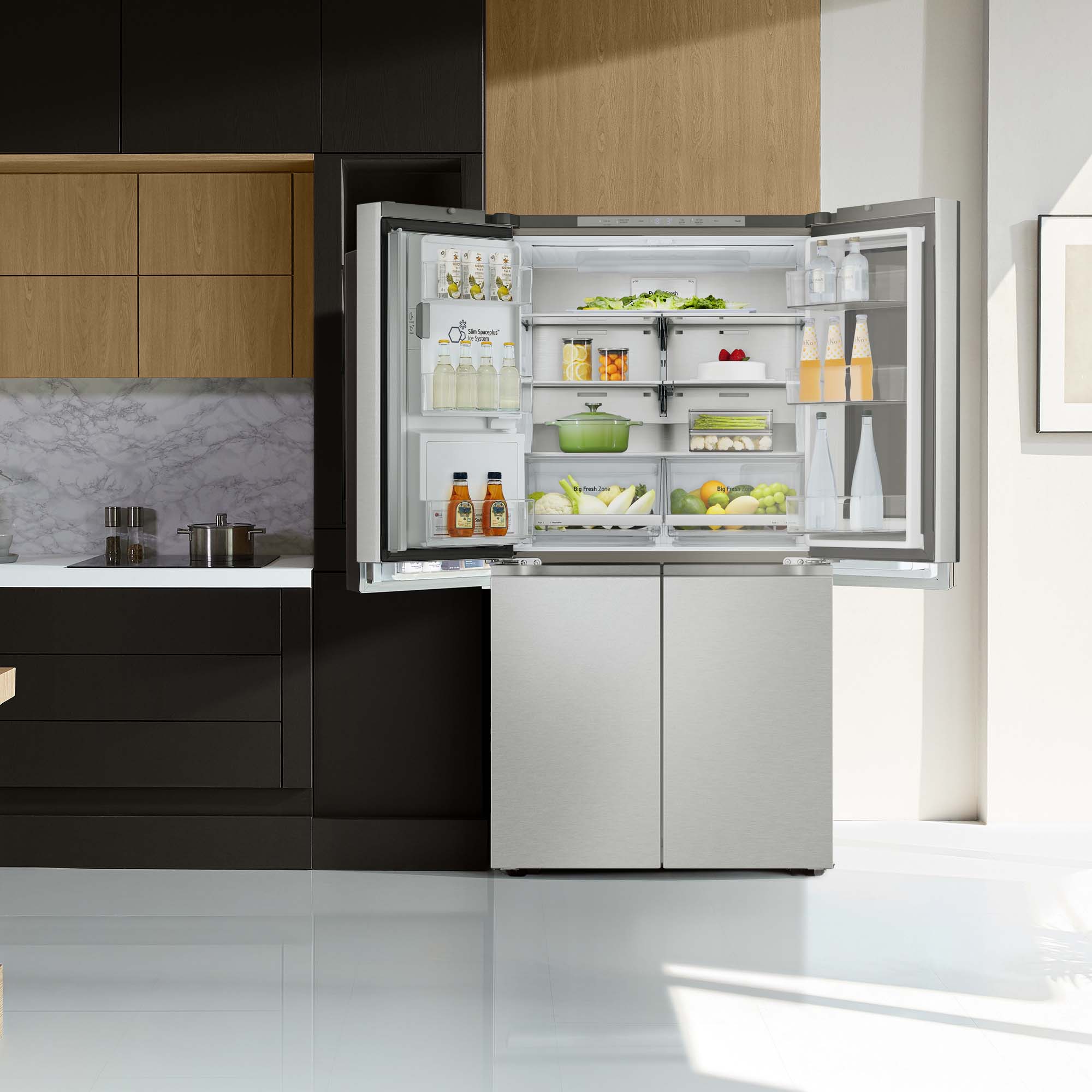 Frigorifico americano LG  Total No Frost, 179,2 cm, 638 l, InstaView, Con dispensador, Inox  - GMG960MBEE Inox-24