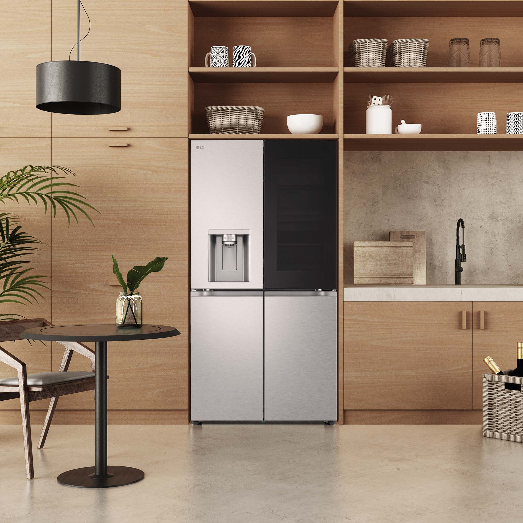 Frigorifico americano LG  Total No Frost, 179,2 cm, 638 l, InstaView, Con dispensador, Inox  - GMG960MBEE Inox-26
