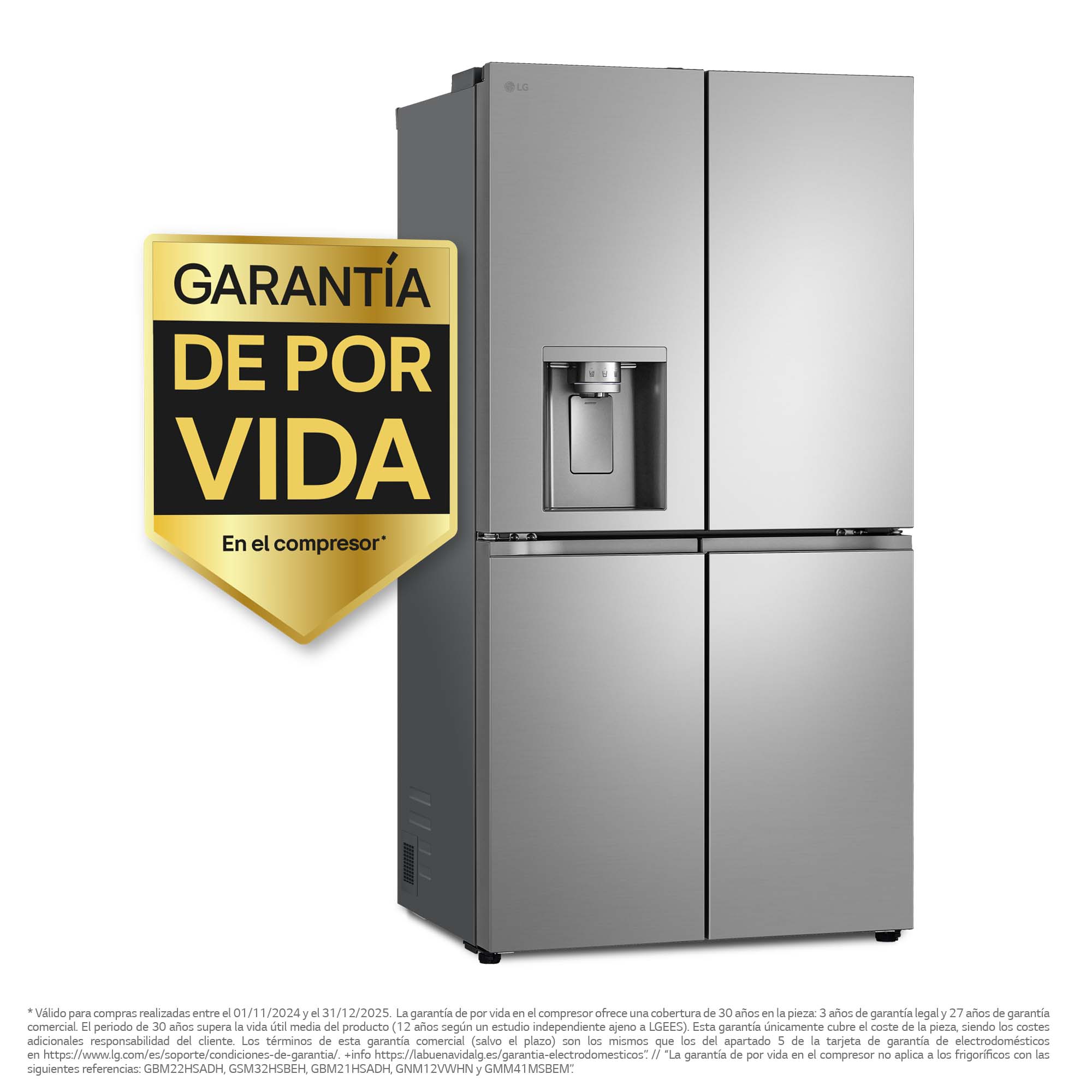 Frigorifico americano LG Inverter Linear Compressor, 179,2 cm, 641 l con dispensador, inox - GML960PYBE Inox-3