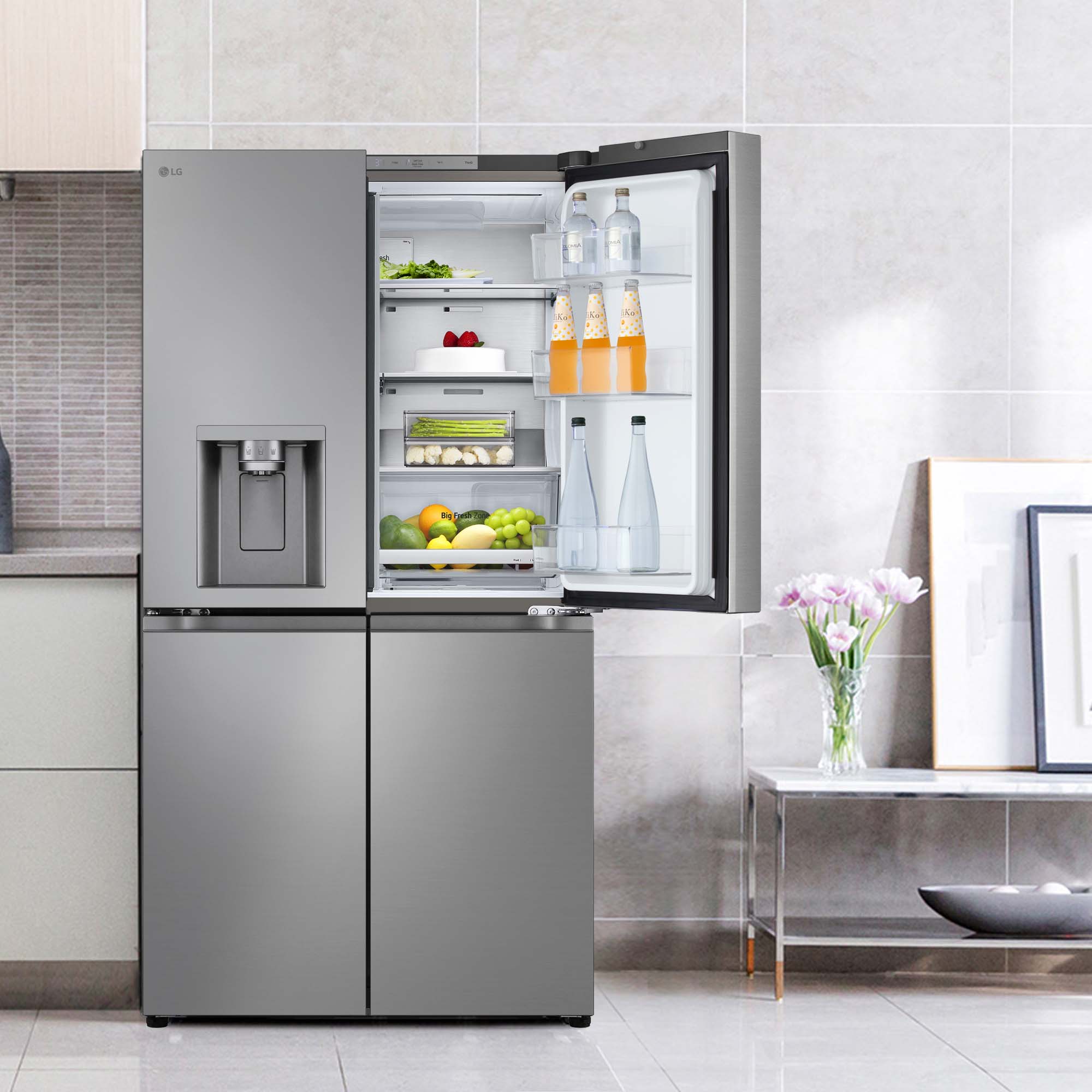 Frigorifico americano LG Inverter Linear Compressor, 179,2 cm, 641 l con dispensador, inox - GML960PYBE Inox-23