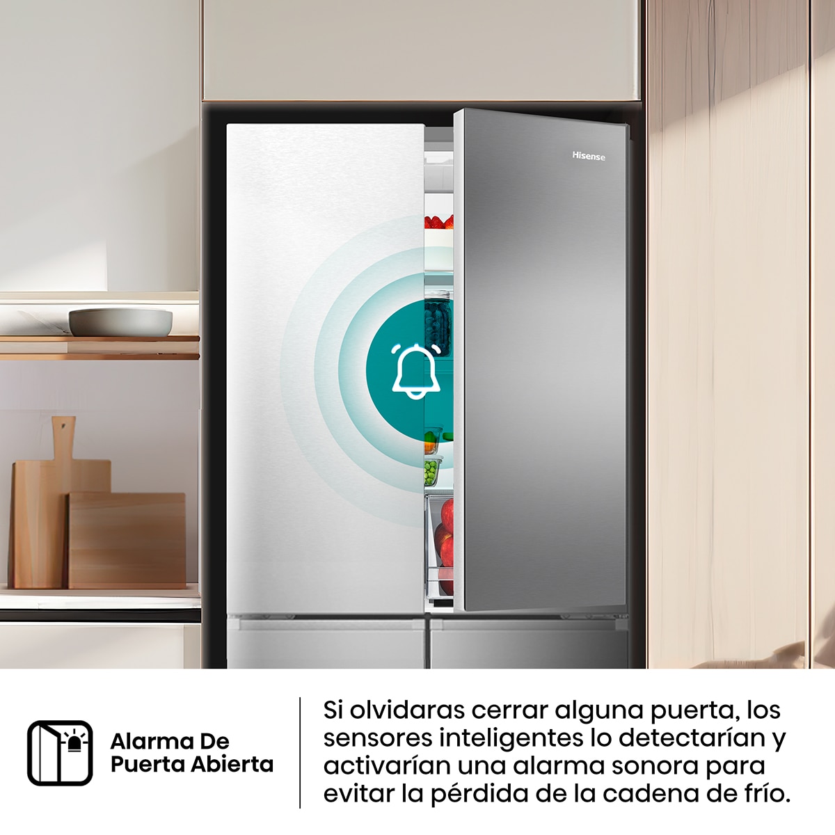 Frigorífico americano Hisense Total No Frost, Wifi - RQ5P470SEIE Inox-10