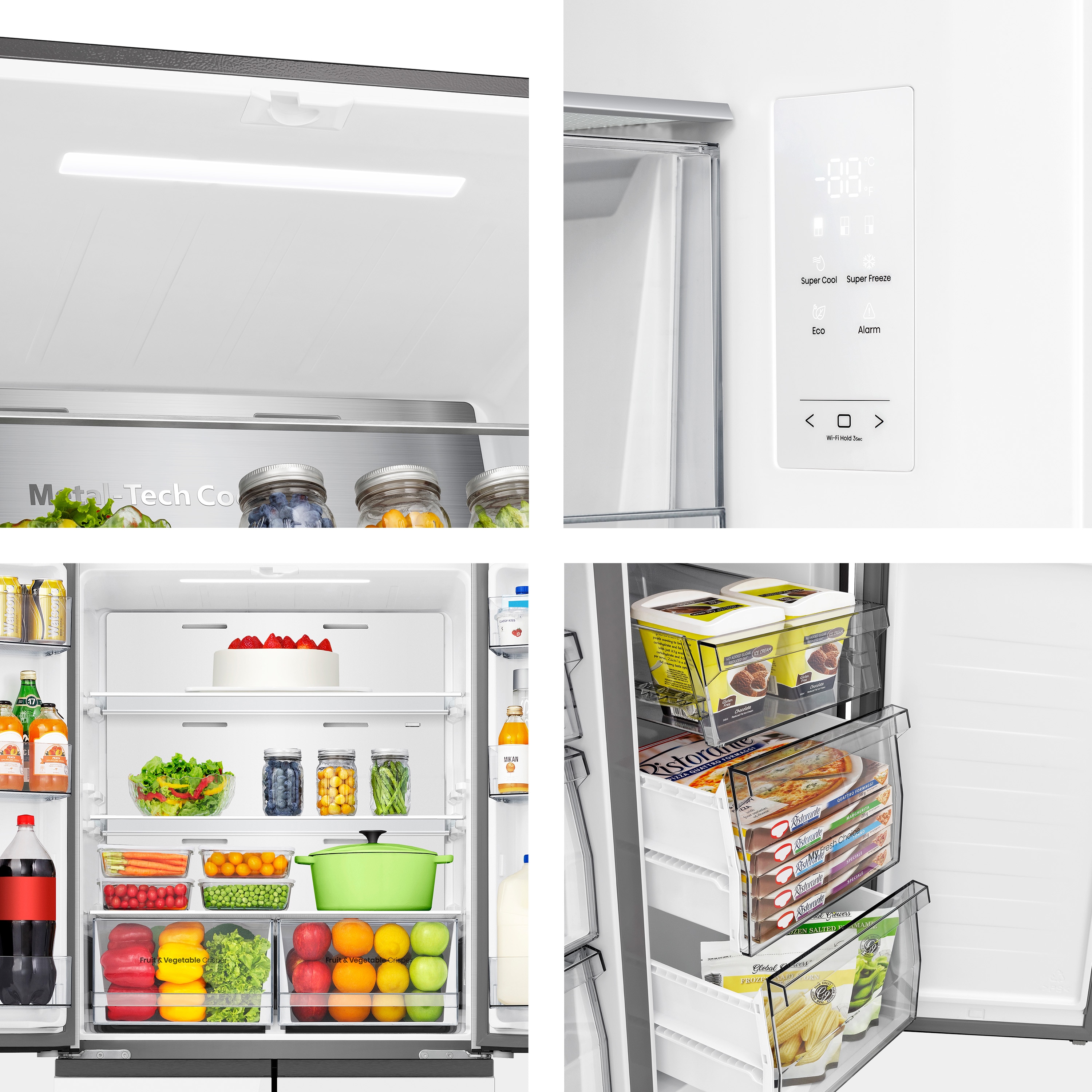 Frigorífico americano Hisense Total No Frost, Wifi - RQ5P470SETE Blanco-6