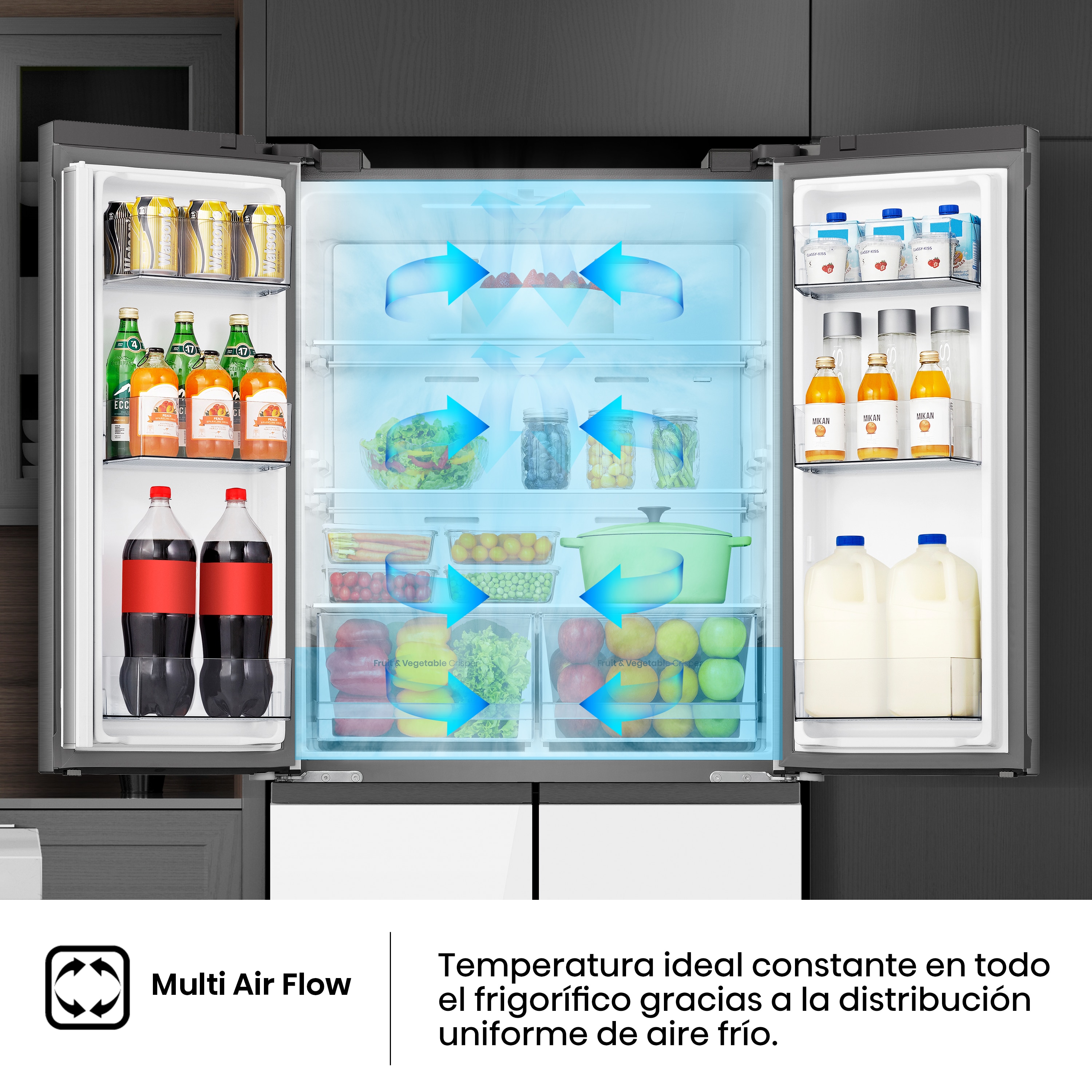 Frigorífico americano Hisense Total No Frost, Wifi - RQ5P470SETE Blanco-9