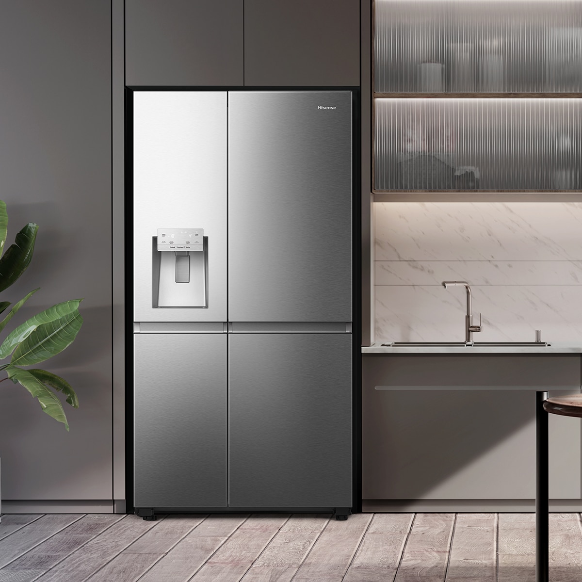 Frigorífico americano Hisense Total No Frost, con dispensador, Wifi - RS818N4TIE1 - Inox Inox-11