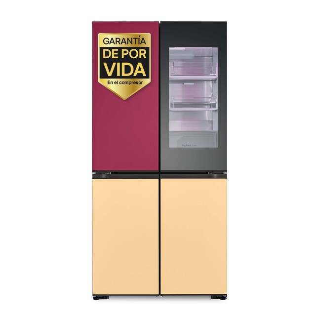 Frigorífico americano LG Inverter Linear Compressor, 186,5 cm,  617l, Instaview con MoodUP, Door Cooling - GMV960NNME