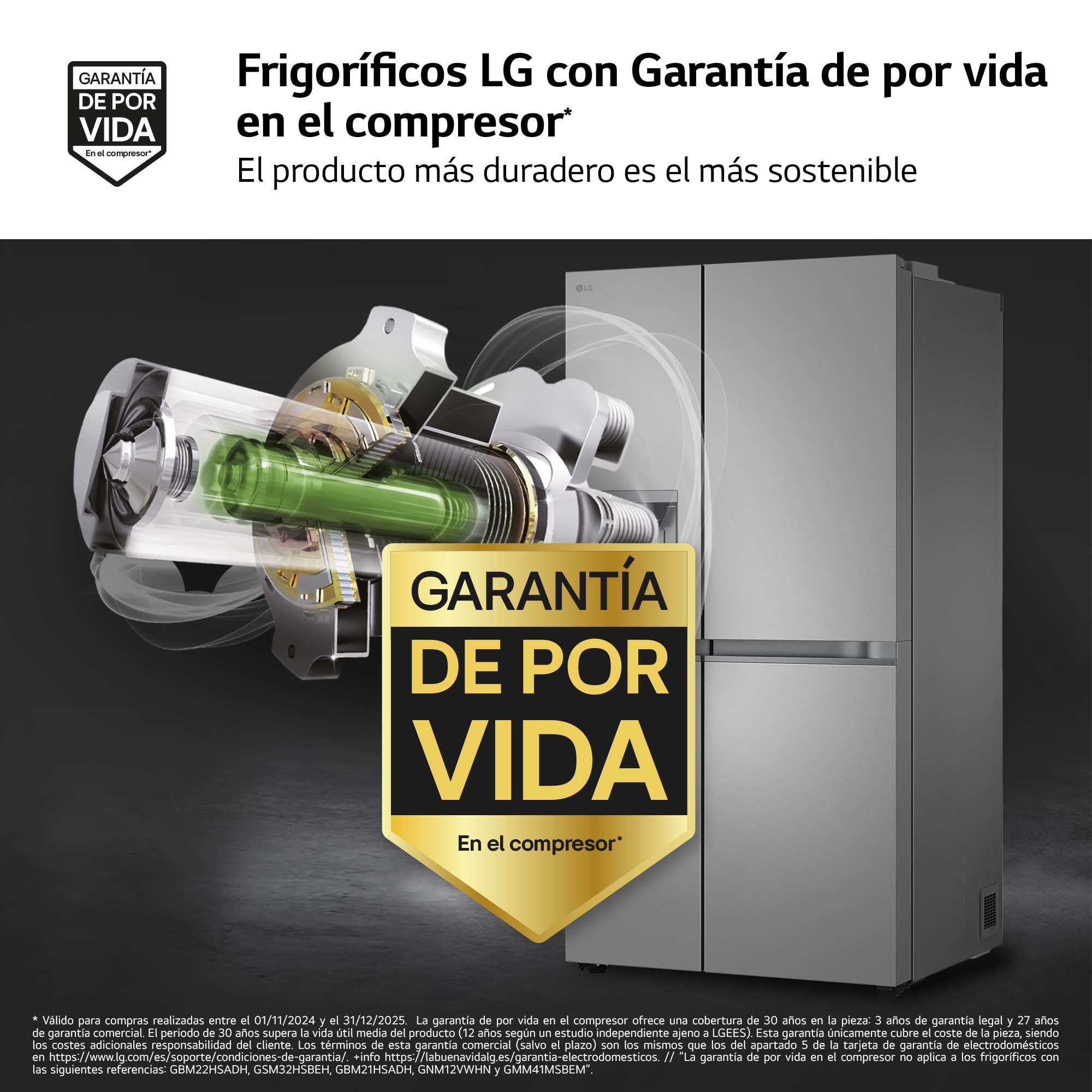 Frigorífico americano LG Smart Inverter Compressor, 179 cm, 628 l, con dispensador, Inox - GSLE81PYBC Acero-4
