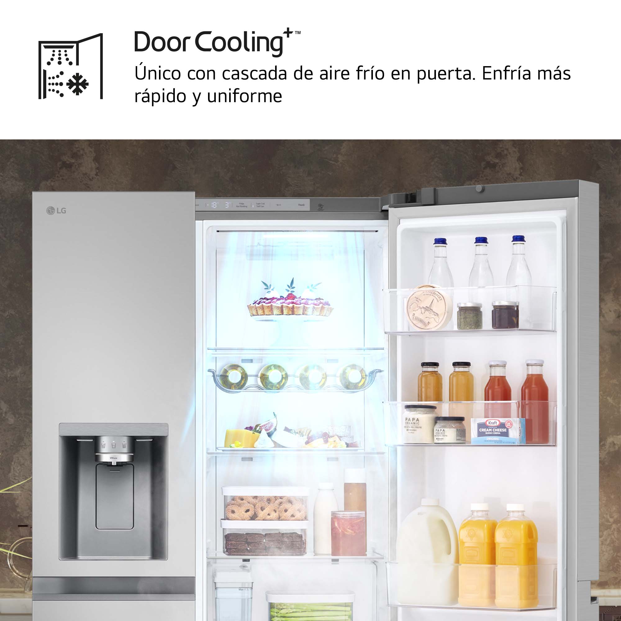 Frigorífico americano LG Smart Inverter Compressor, 179 cm, 628 l, con dispensador, Inox - GSLE81PYBC Acero-7