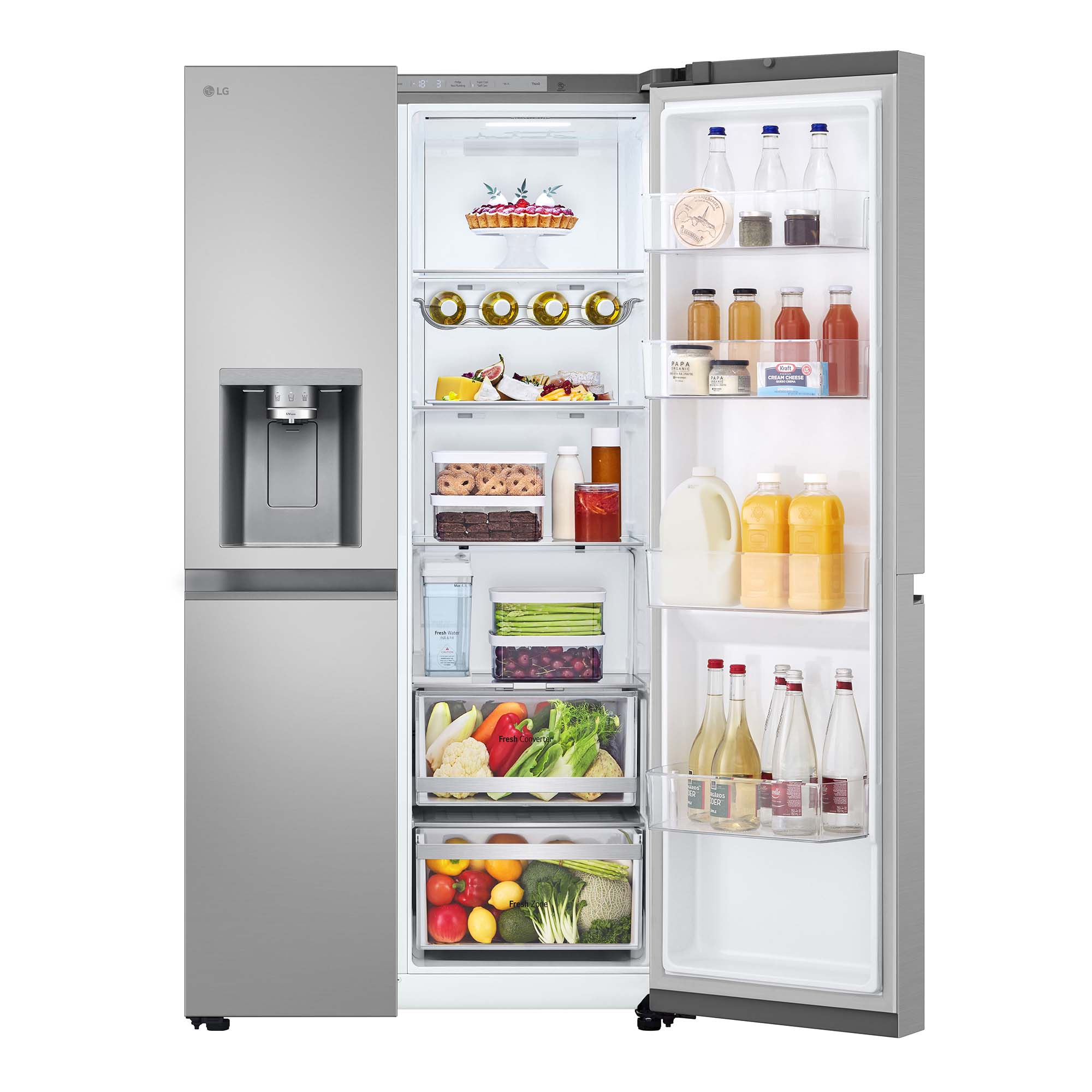 Frigorífico americano LG Smart Inverter Compressor, 179 cm, 628 l, con dispensador, Inox - GSLE81PYBC Acero-18