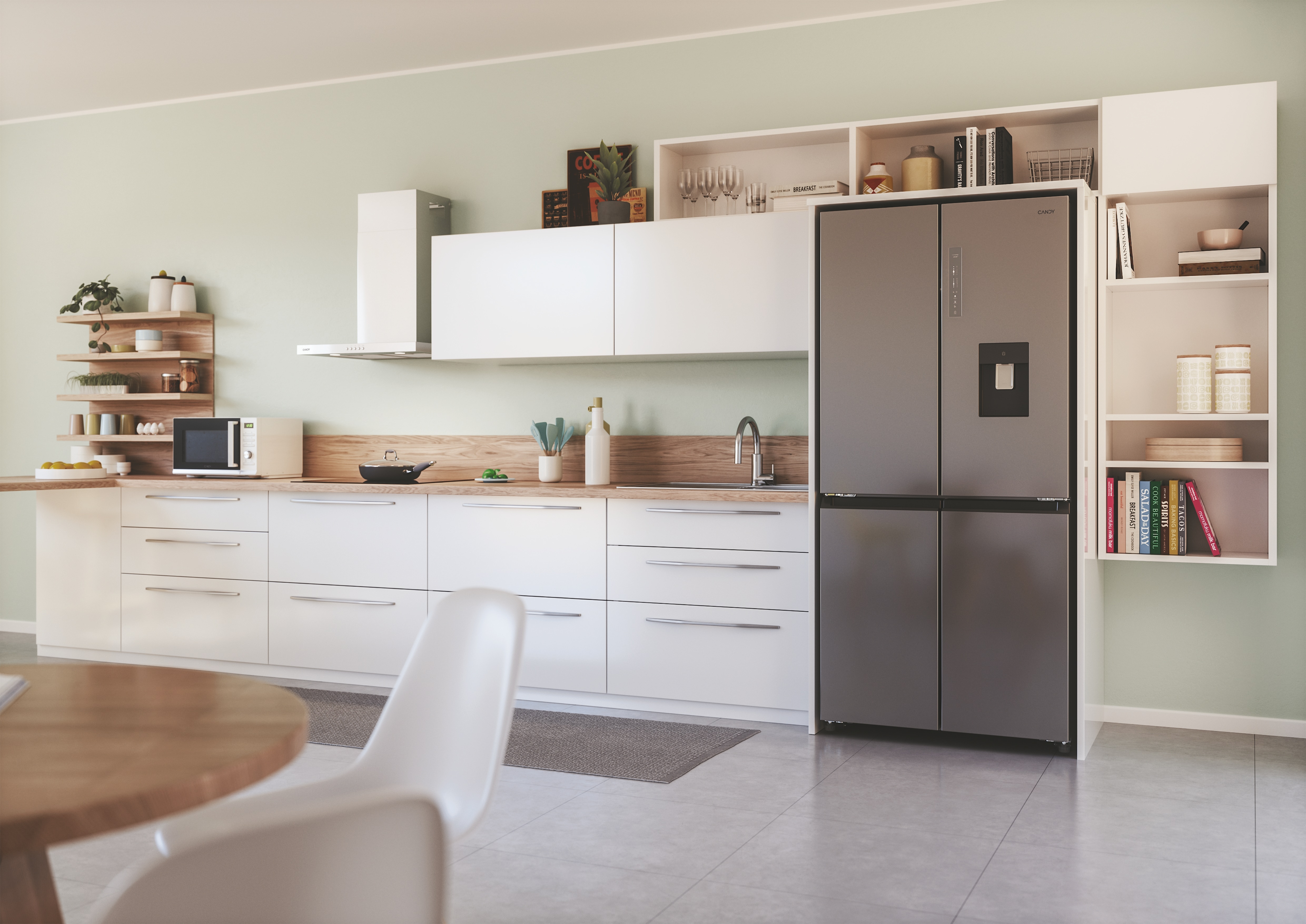 Frigorífico americano Candy con dispensador, con 4 puertas - CFQQ5T817EWPS Inox-11