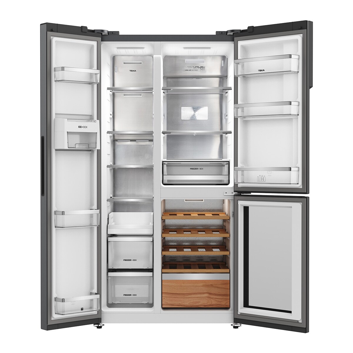 Frigorífico americano Teka Motor inverter, con vinoteca integrada - RLF 85950 GBK Cristal negro-8