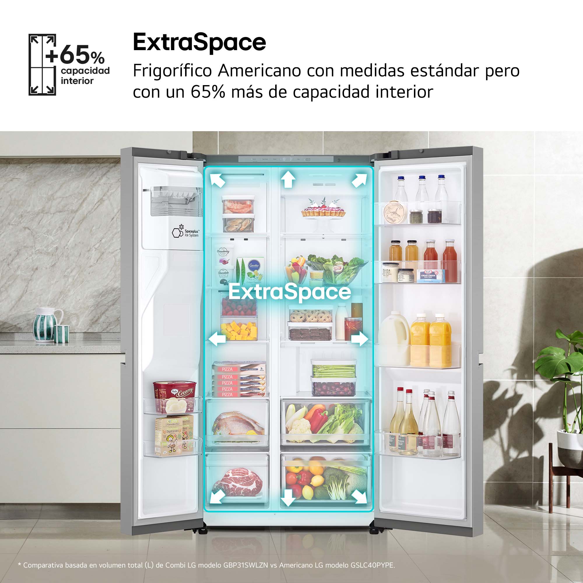 Frigorífico americano LG Smart Inverter Compressor, 179 cm, 638 l,  MultiAirFlow - GSLC40PYPE Inox-8