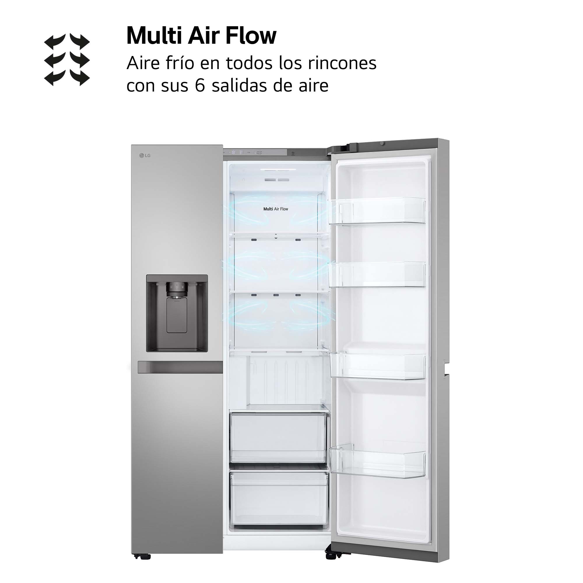 Frigorífico americano LG Smart Inverter Compressor, 179 cm, 638 l,  MultiAirFlow - GSLC40PYPE Inox-9