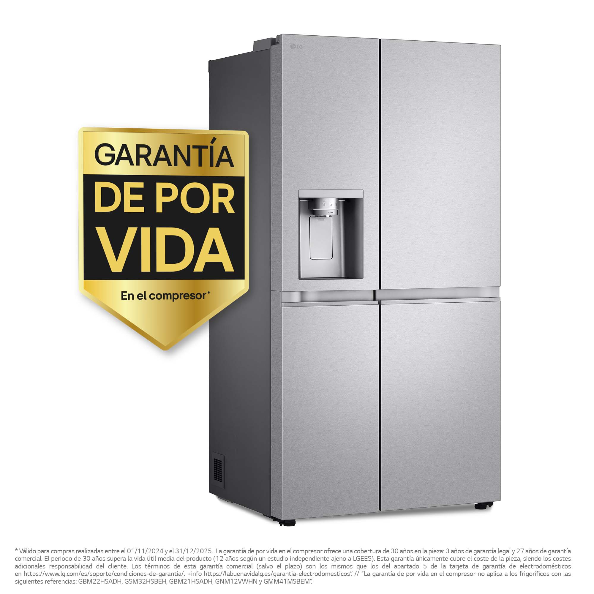 Frigorífico americano LG Total No Frost, 179 cm, 628l, con dispensador, inox - GSLE91MBAC Silver-2