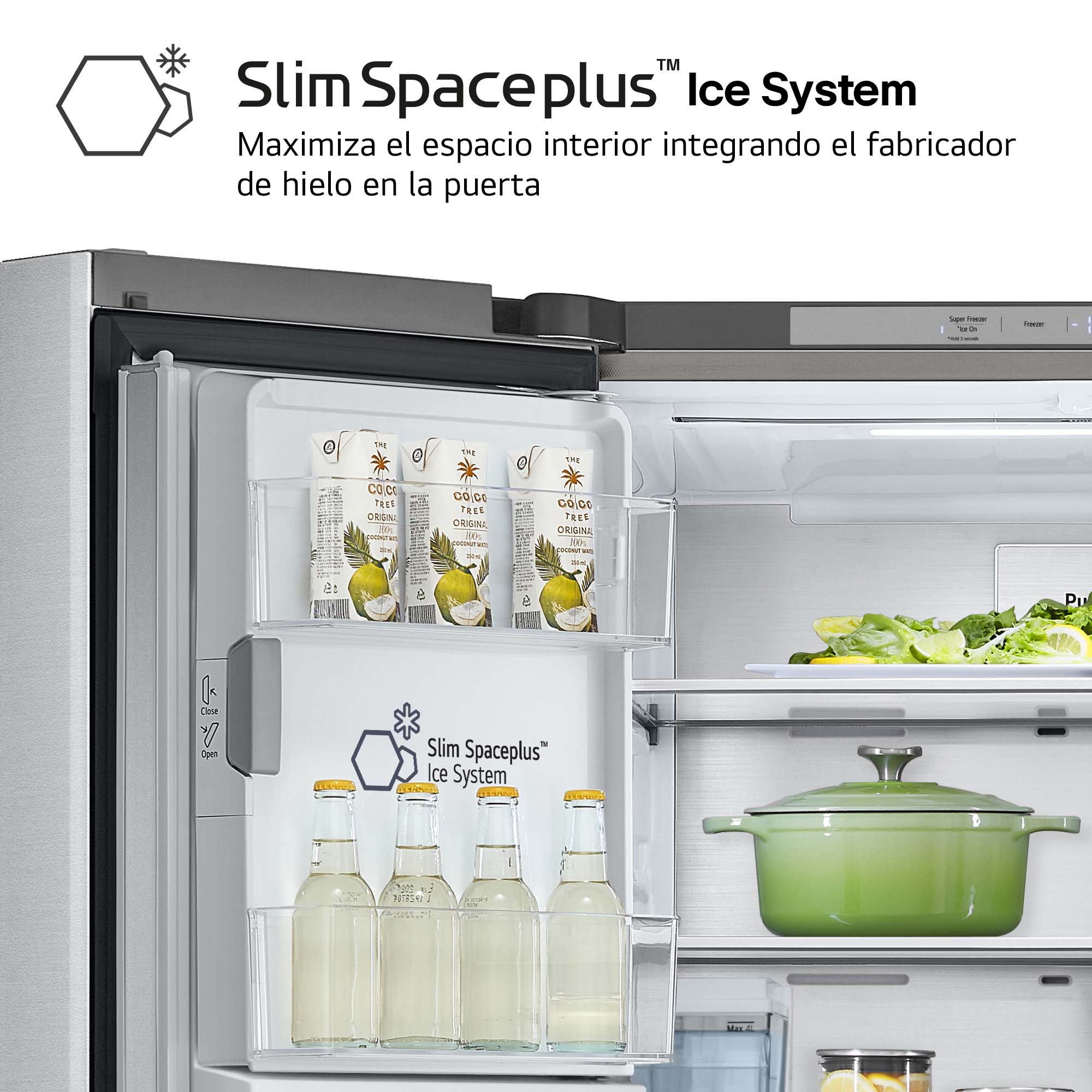 Frigorífico americano LG Total No Frost,  178,70 cm, InstaView, con dispensador, Inox - GMG861MBAE Acero antihuellas-10