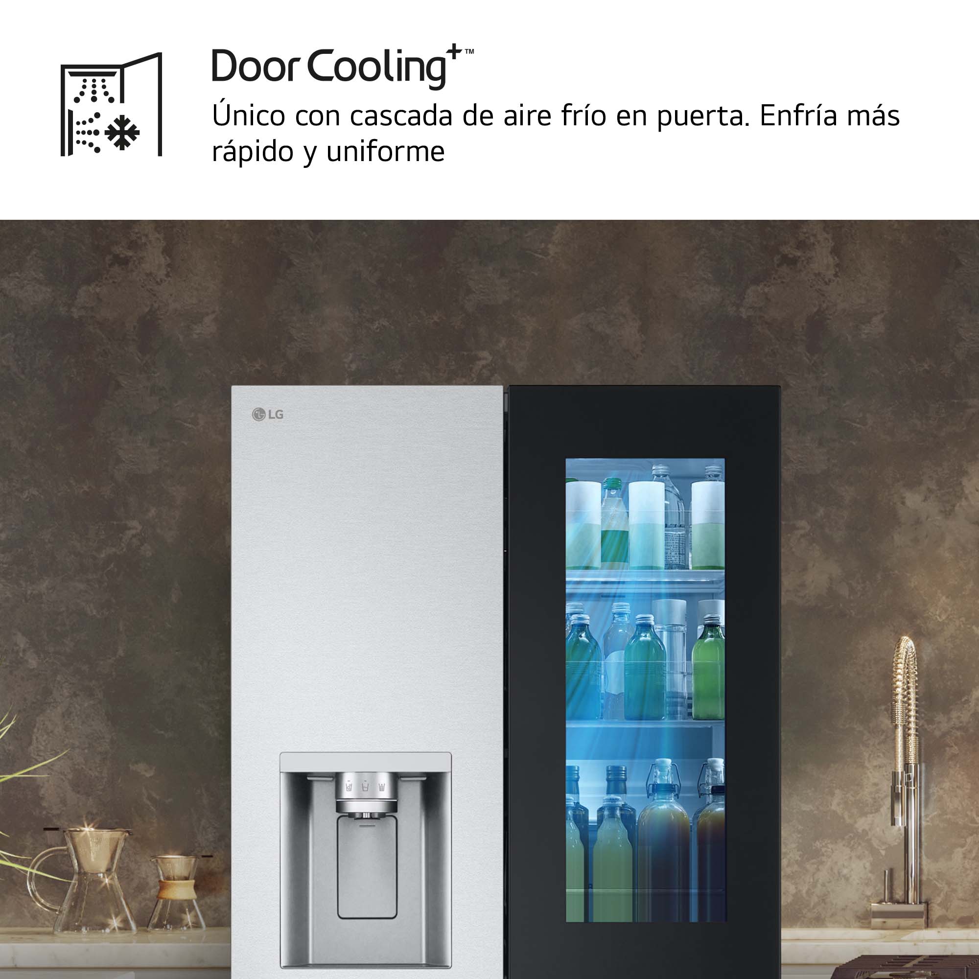Frigorífico americano LG Total No Frost,  178,70 cm, InstaView, con dispensador, Inox - GMG861MBAE Acero antihuellas-11