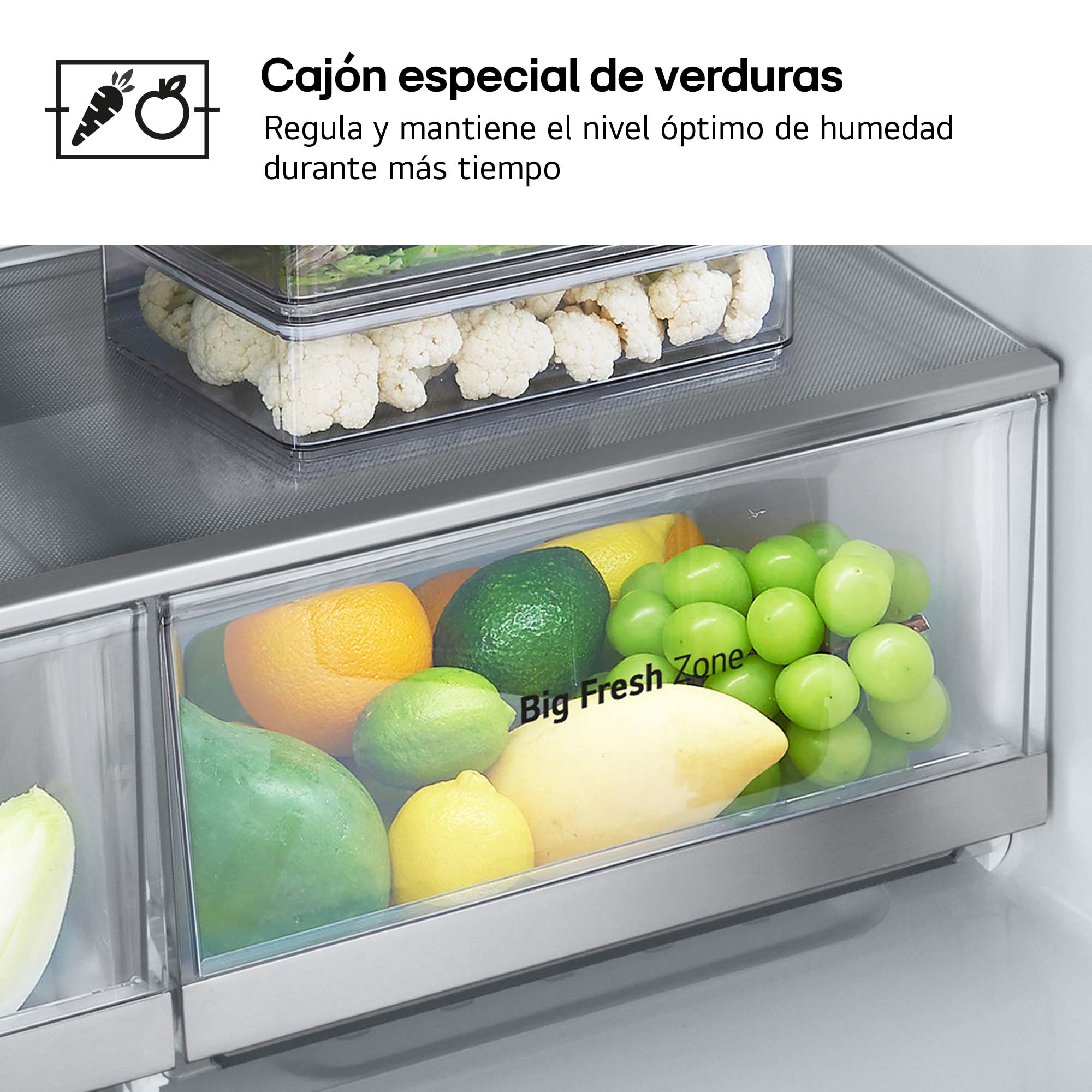 Frigorífico americano LG Total No Frost,  178,70 cm, InstaView, con dispensador, Inox - GMG861MBAE Acero antihuellas-13