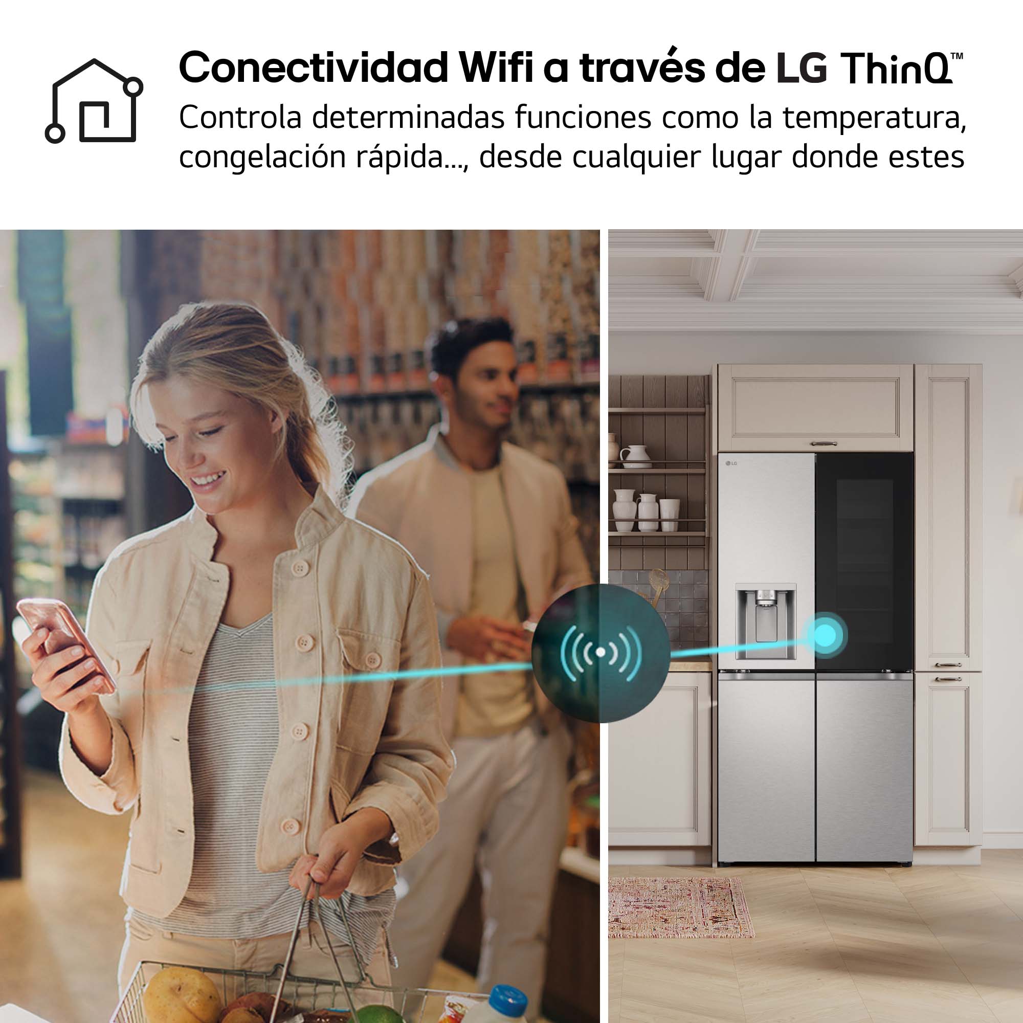 Frigorífico americano LG Total No Frost,  178,70 cm, InstaView, con dispensador, Inox - GMG861MBAE Acero antihuellas-18