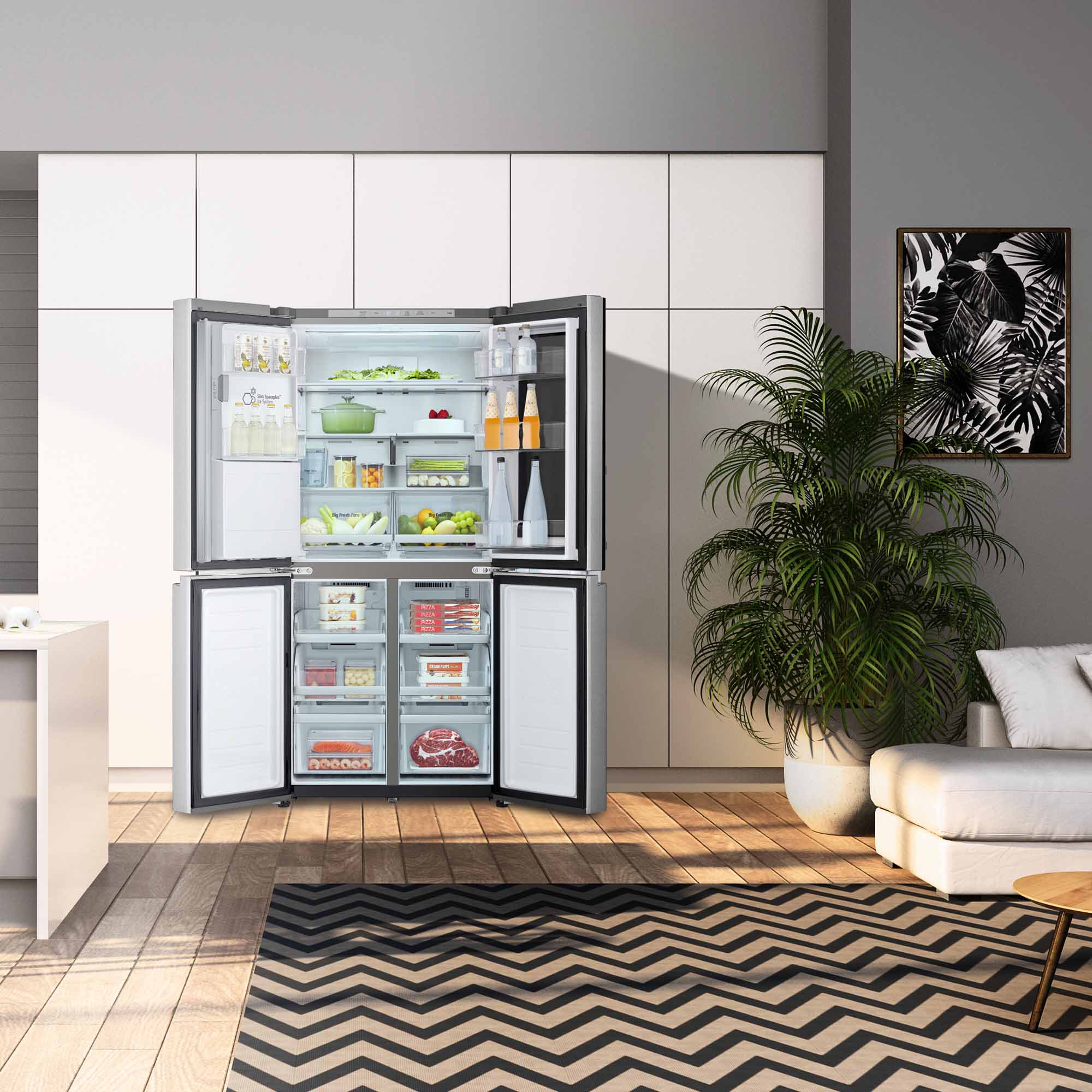 Frigorífico americano LG Total No Frost,  178,70 cm, InstaView, con dispensador, Inox - GMG861MBAE Acero antihuellas-25