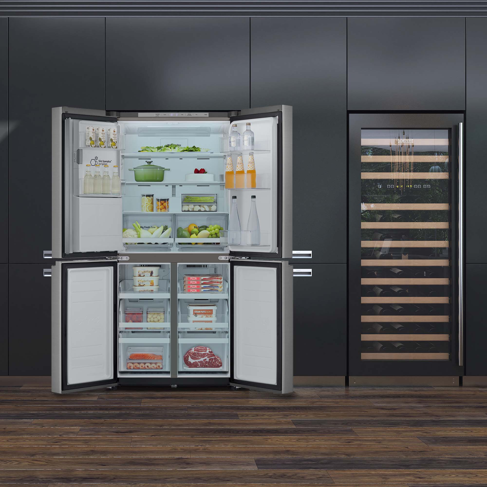 Frigorífico americano LG Inverter Linear Compressor, 178,70 cm,  con dispensador, inox - GML860PYFE Acero antihuellas-23