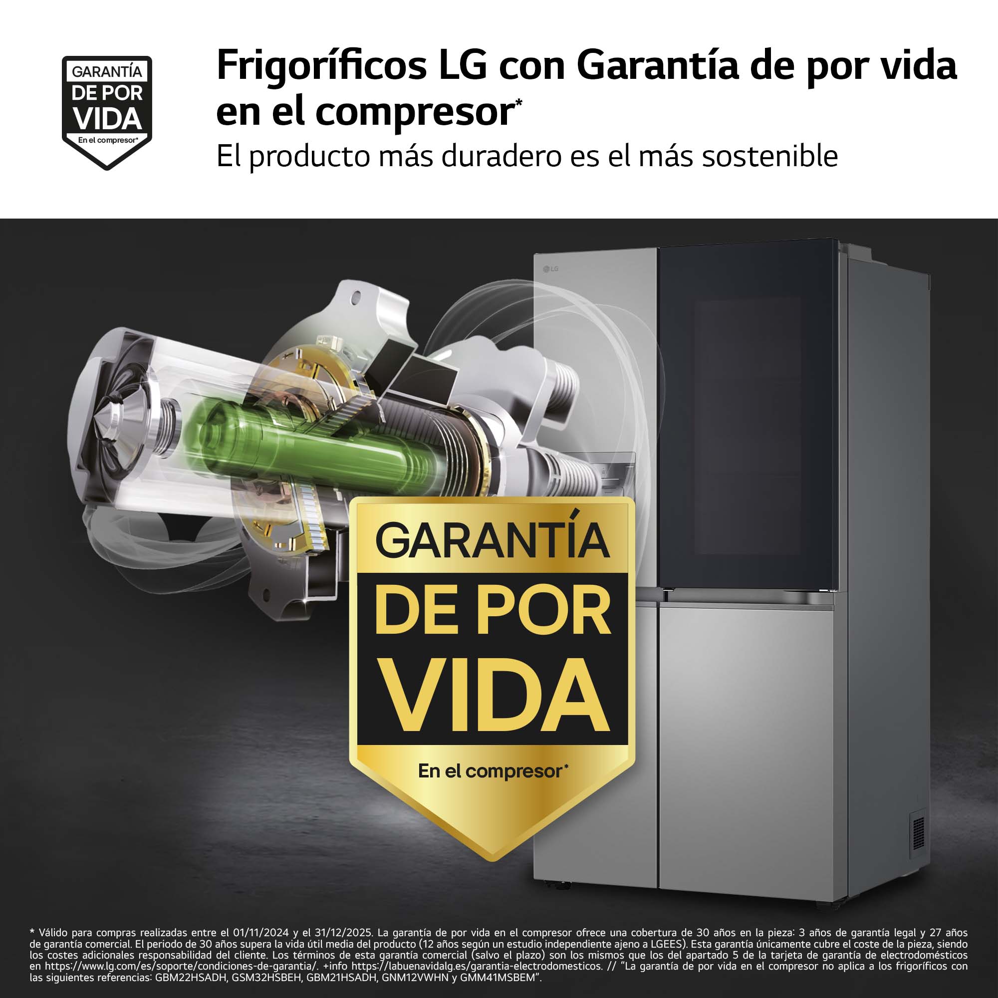 Frigorífico americano LG Smart Inverter Compressor, 179 cm,  con dispensador con toma de agua, inox- GSXE80PYBD Acero antihuellas-7