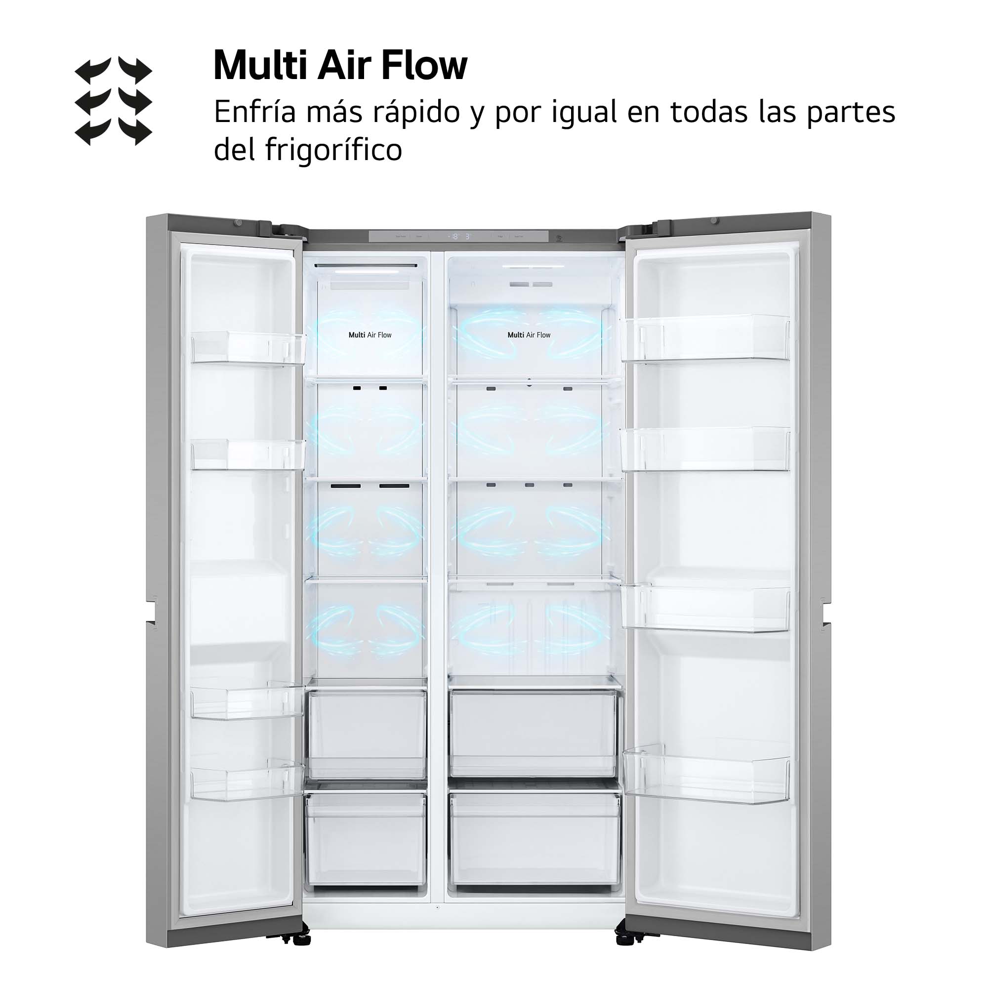 Frigorífico americano LG Total No Frost, 179 cm, Multi Air Flow, inox- GSBC40PYPE Inox-9
