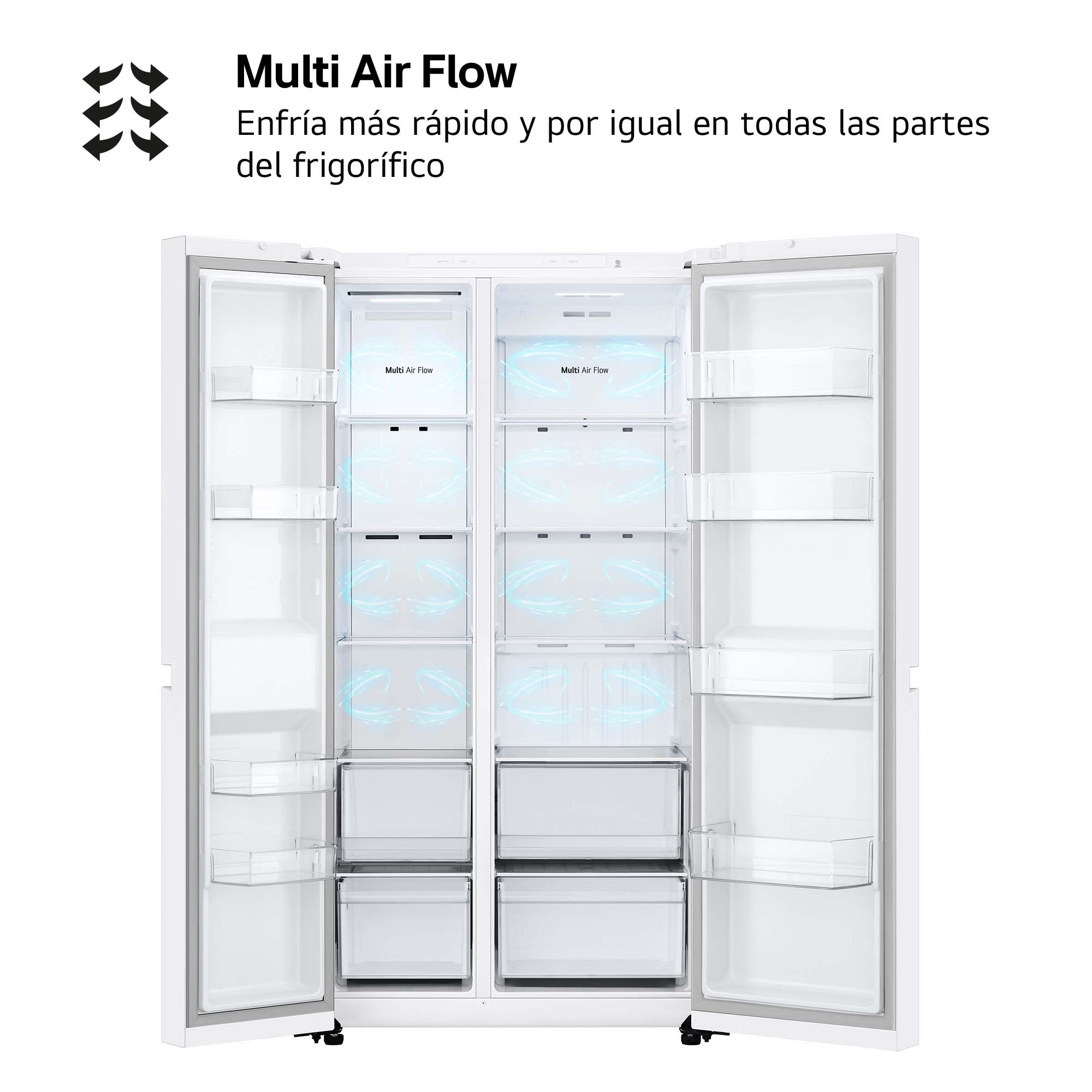 Frigorífico americano LG Total No Frost, 179 cm, 664 l, Multi Air Flow, blanco- GSBC40SWPE Blanco-9